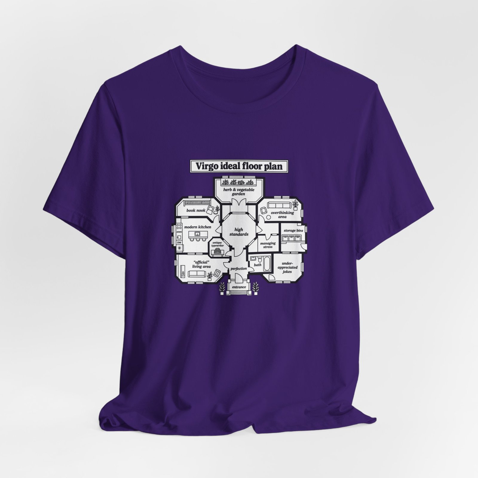 Virgo Ideal Floor Plan Humor Graphic Tee - Image 40