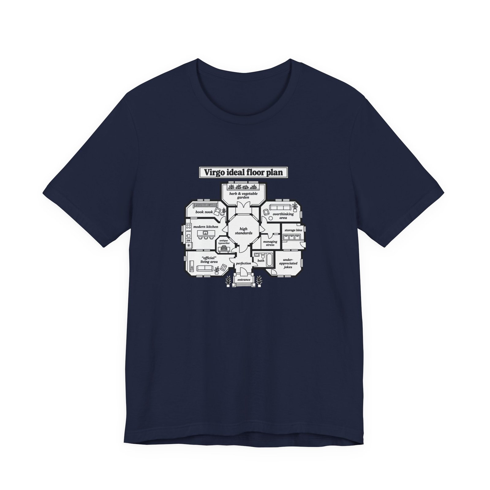 Virgo Ideal Floor Plan Humor Graphic Tee - Image 33