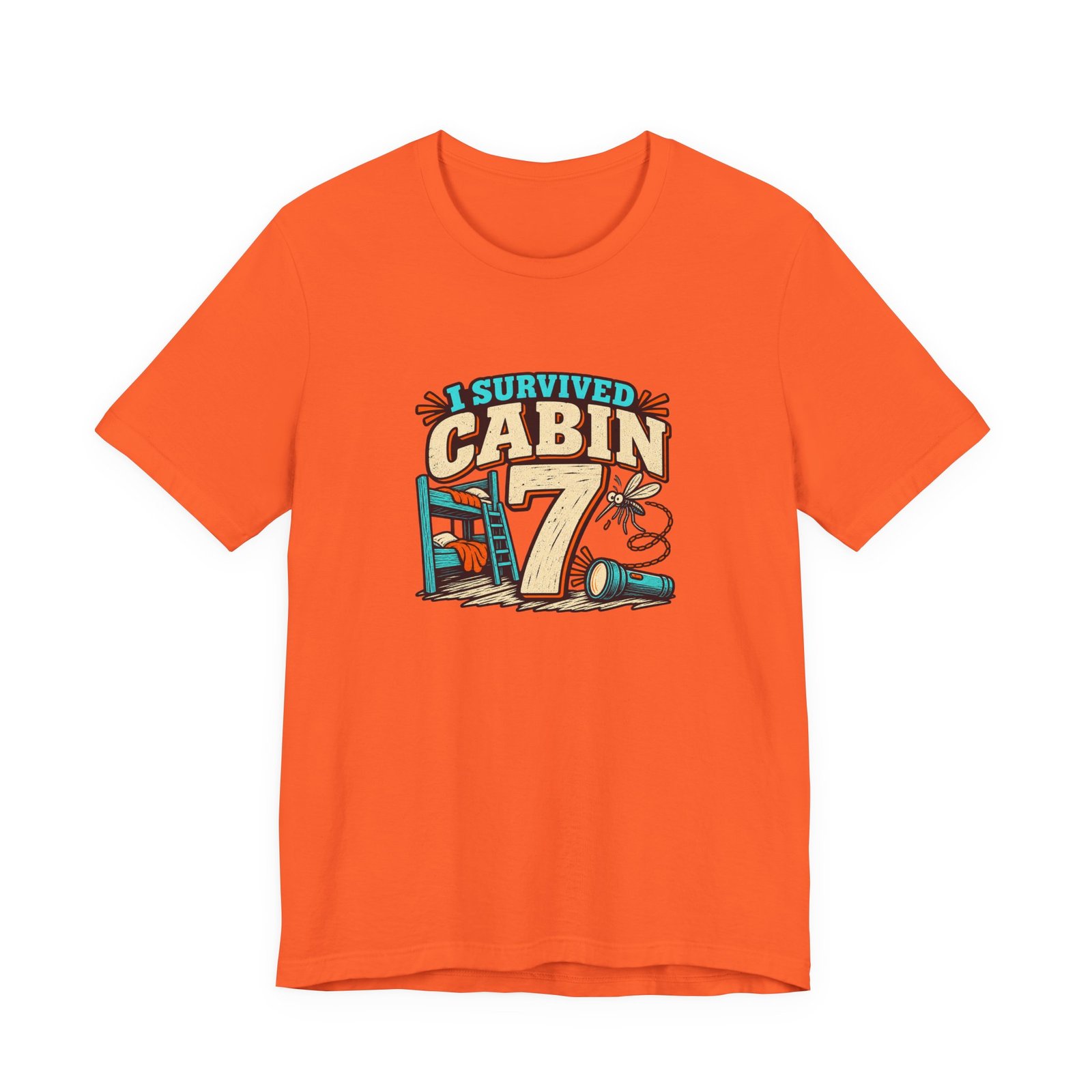 Survived Cabin 7 Summer Camp Humor Graphic Tee - Image 5