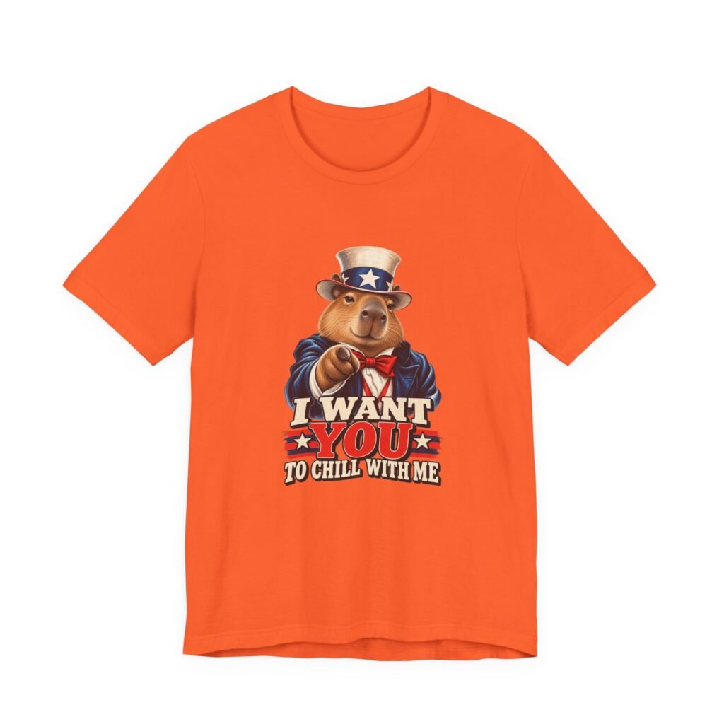 Capybara I Want You To Chill Patriotic Humor Graphic Tee