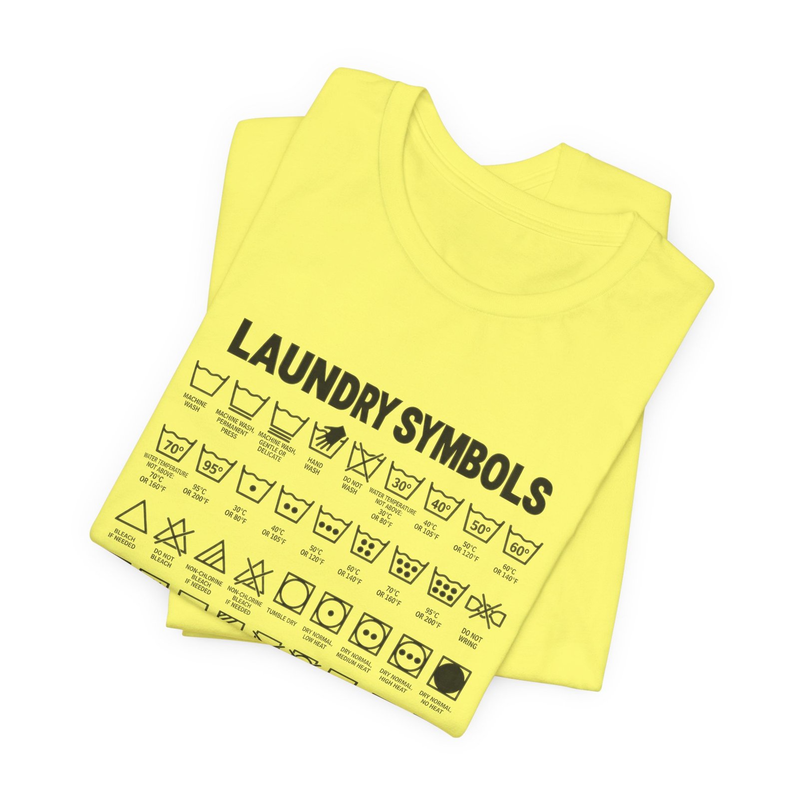 Laundry Symbols Care Chart Graphic Tee - Image 11