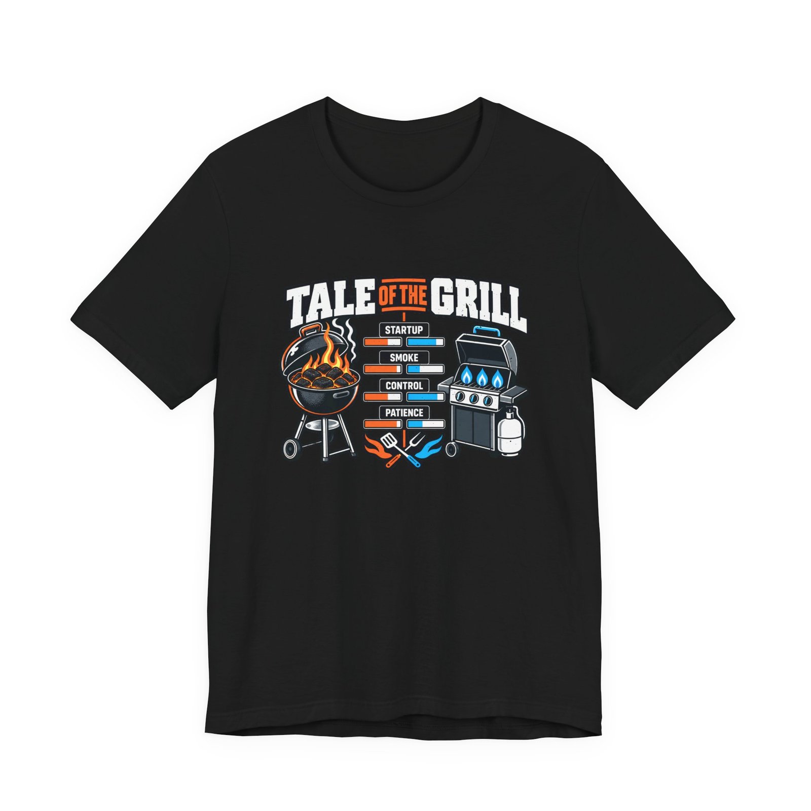 Charcoal Vs Gas Grill Lovers Graphic Tee - Image 5