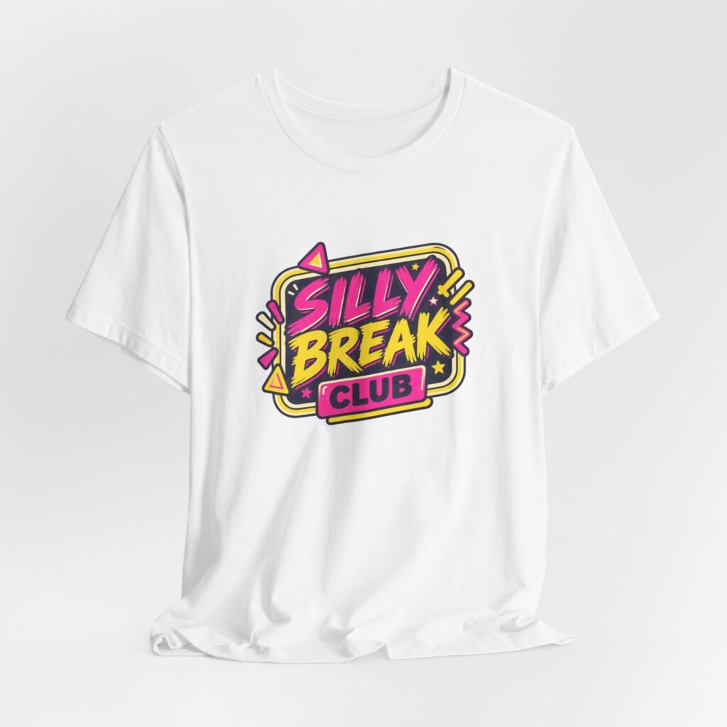 Silly Break Club Teachers Students Retro Arcade Logo Graphic Tee