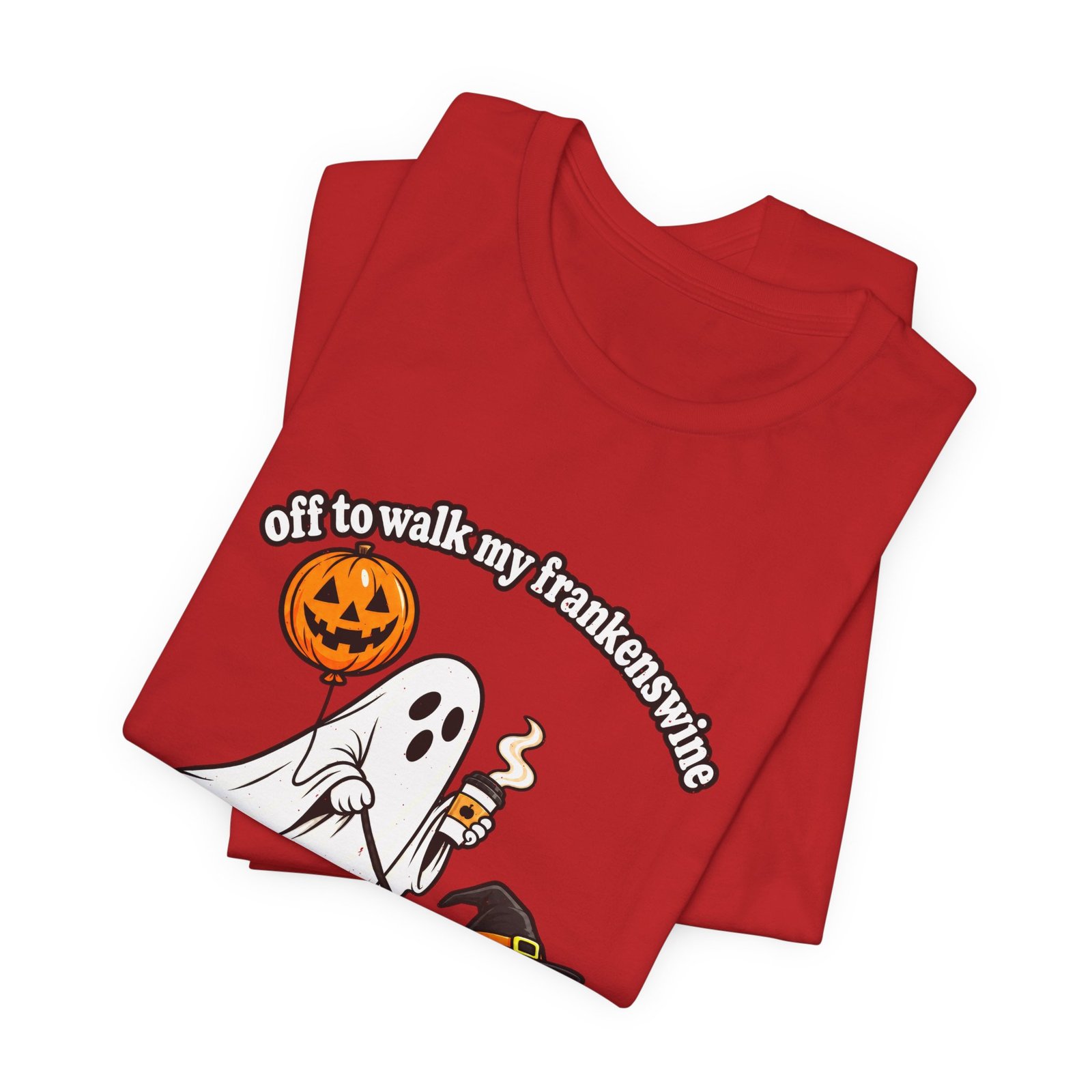 Off To Walk My Frankenswine Halloween Pig Ghost With Witch Hat - Image 31