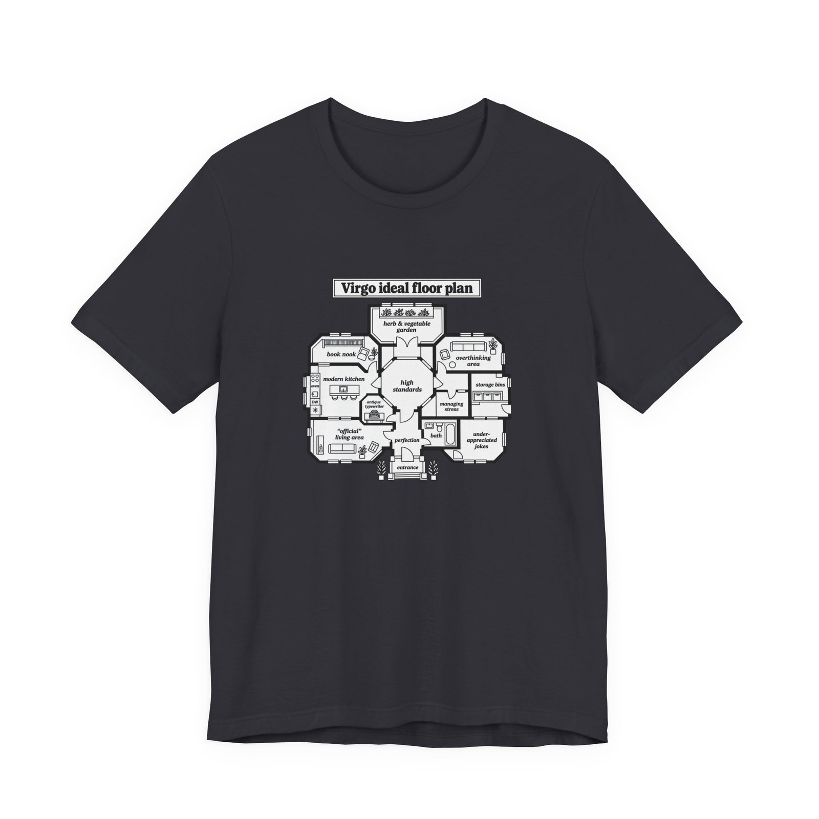 Virgo Ideal Floor Plan Humor Graphic Tee - Image 21