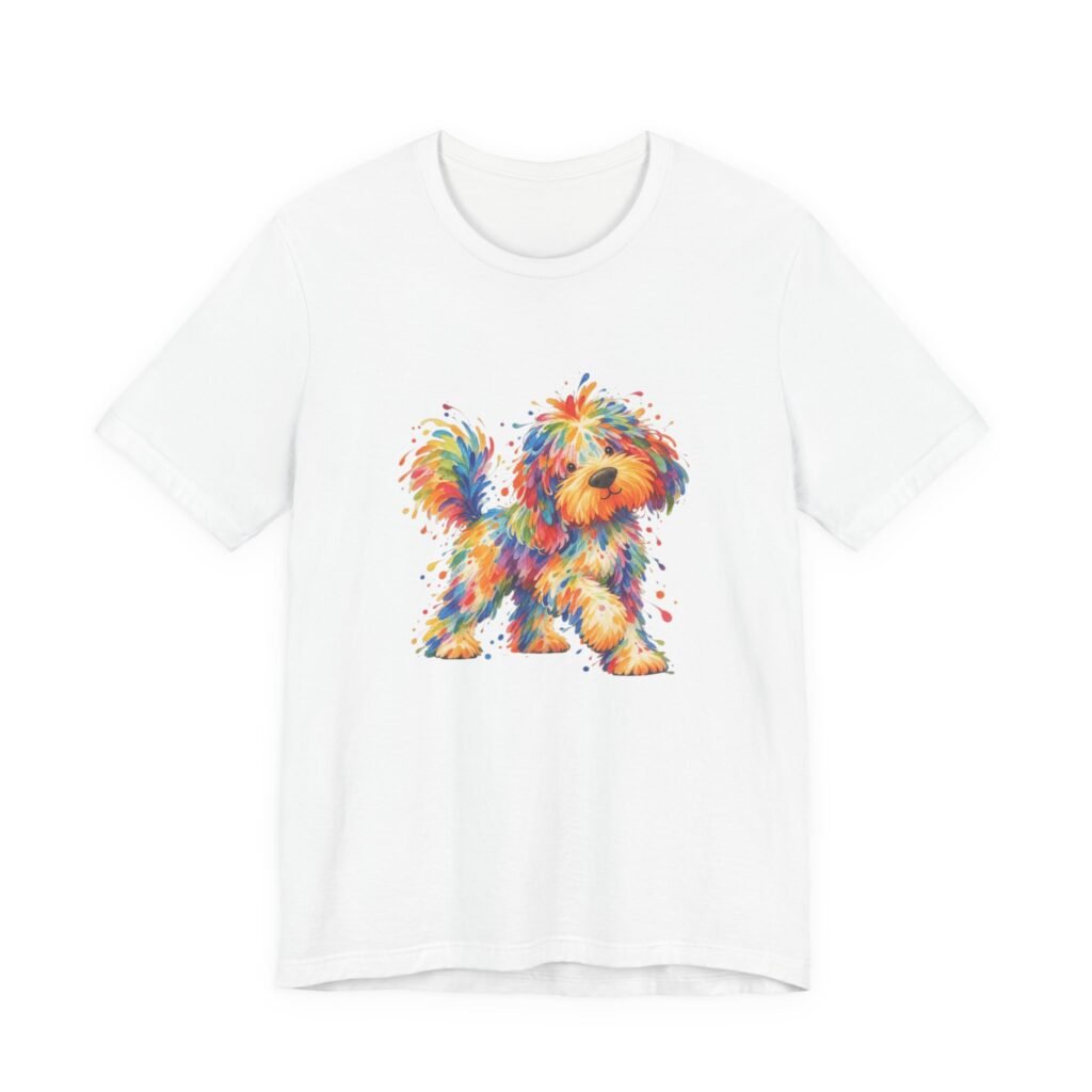 Dog In Colorful Watercolor Strokes Graphic Tee