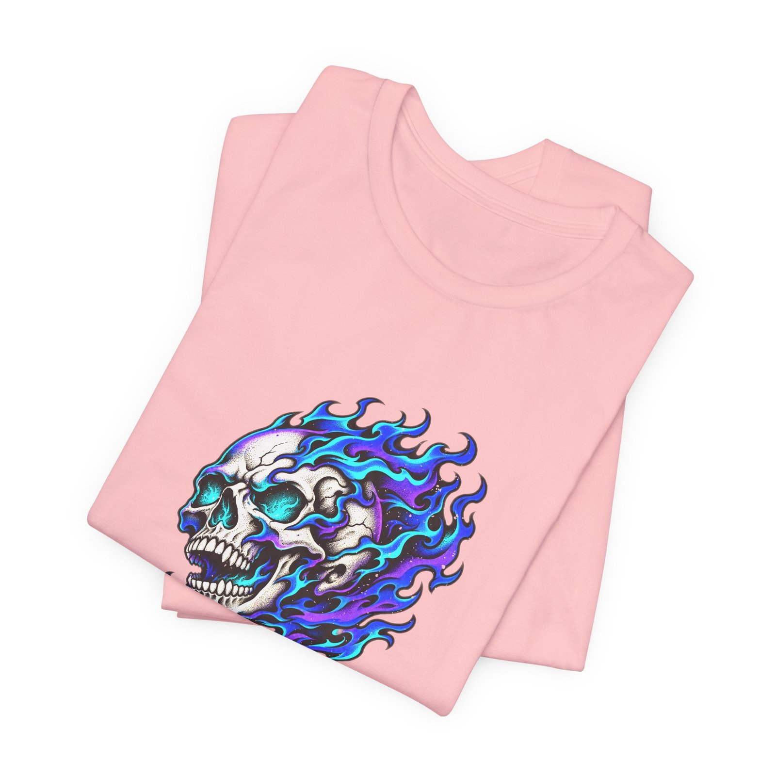 Flaming Skull Dark Fantasy Art Graphic Tee - Image 15