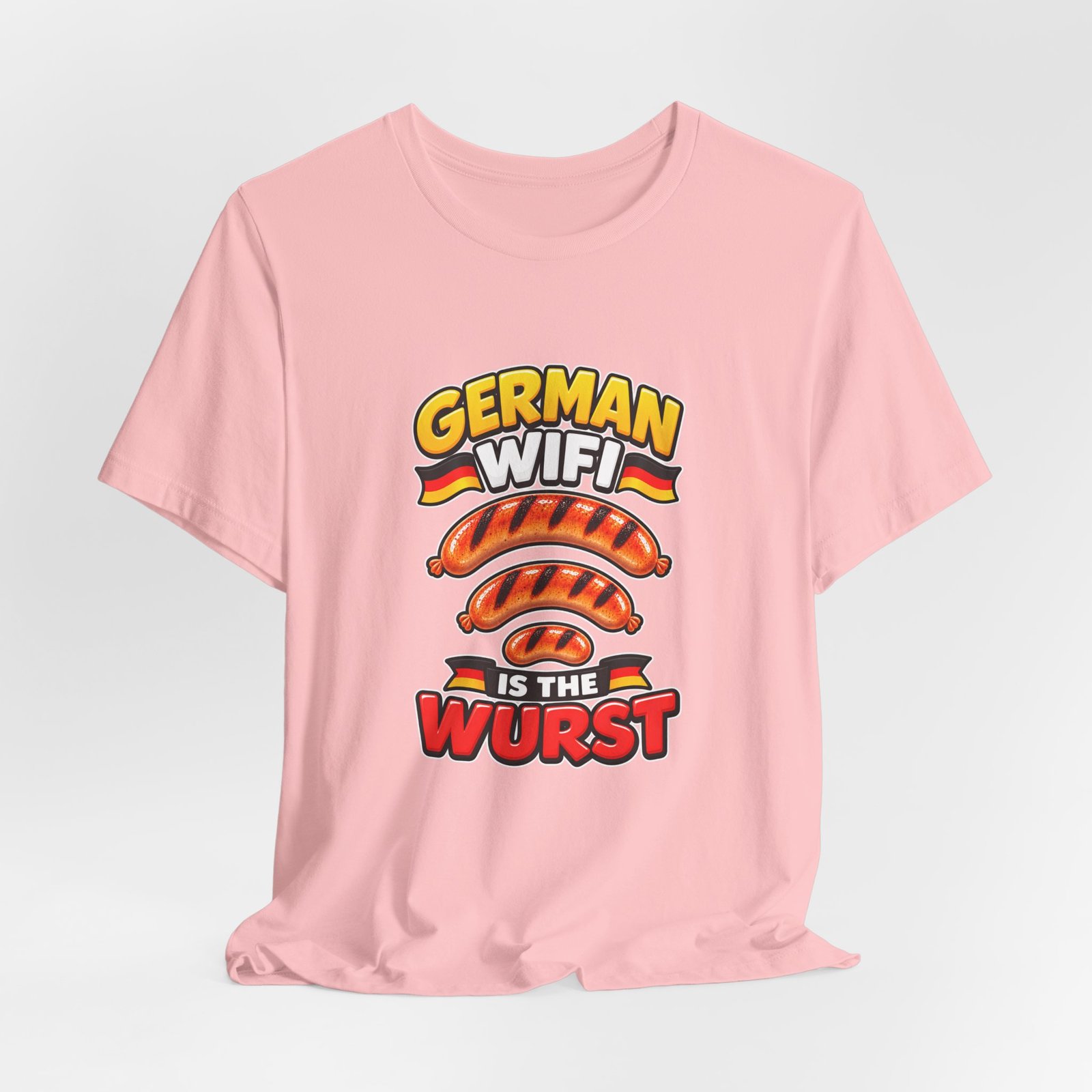German WiFi Is The Wurst Sausage Pun Graphic Tee - Image 44