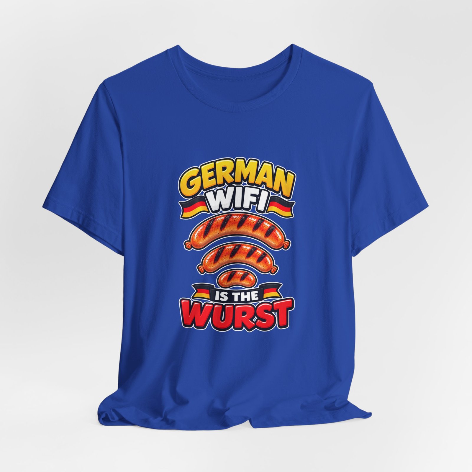 German WiFi Is The Wurst Sausage Pun Graphic Tee - Image 32