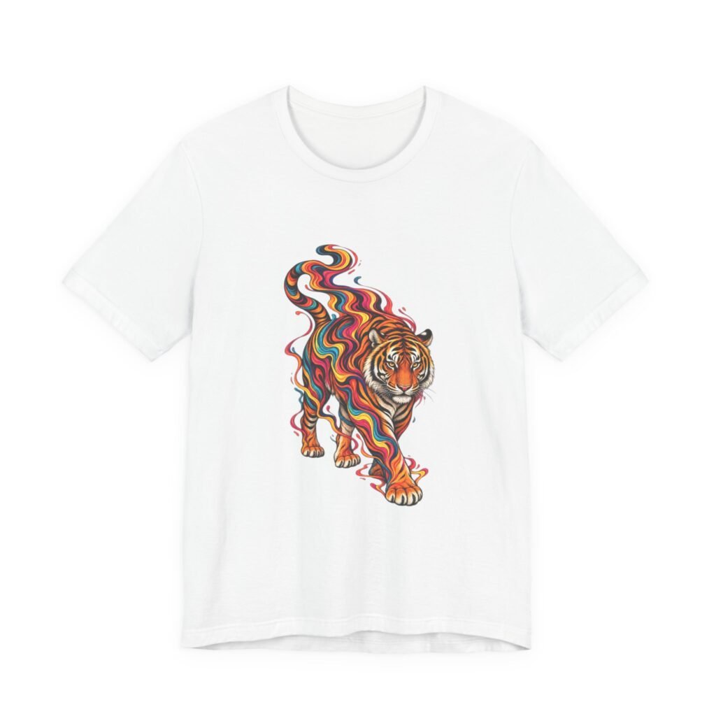 Tiger With Flowing Color Ribbons