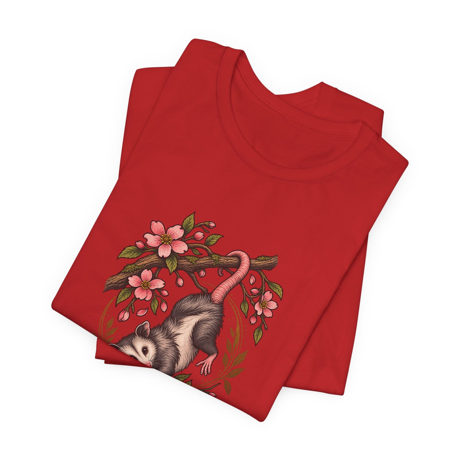 Opossum Hanging Among Blossoms Graphic Tee - Image 47