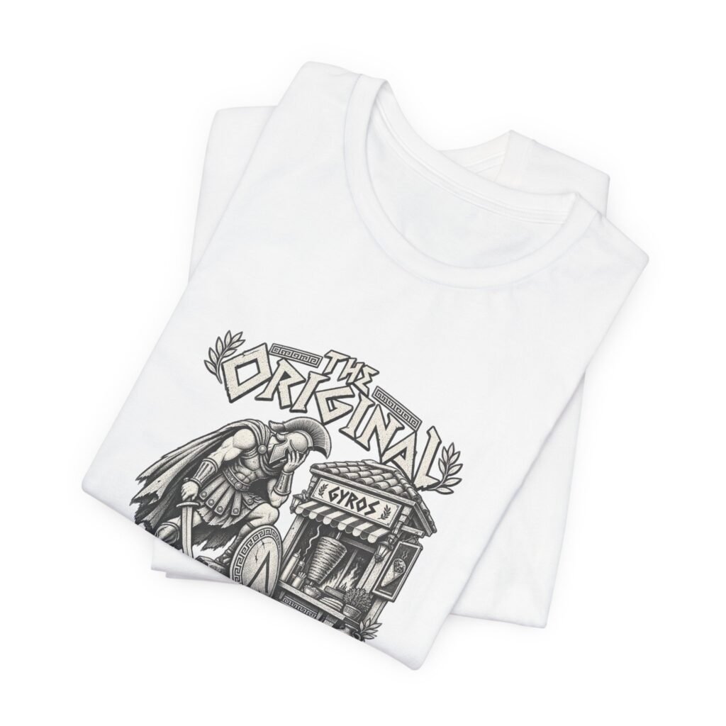 Greek Tragedy Gyros Warrior Food Humor Graphic Tee