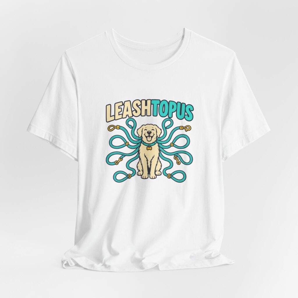 LEASHTOPUS Dog Walker Octopus Leash Pun Graphic Tee