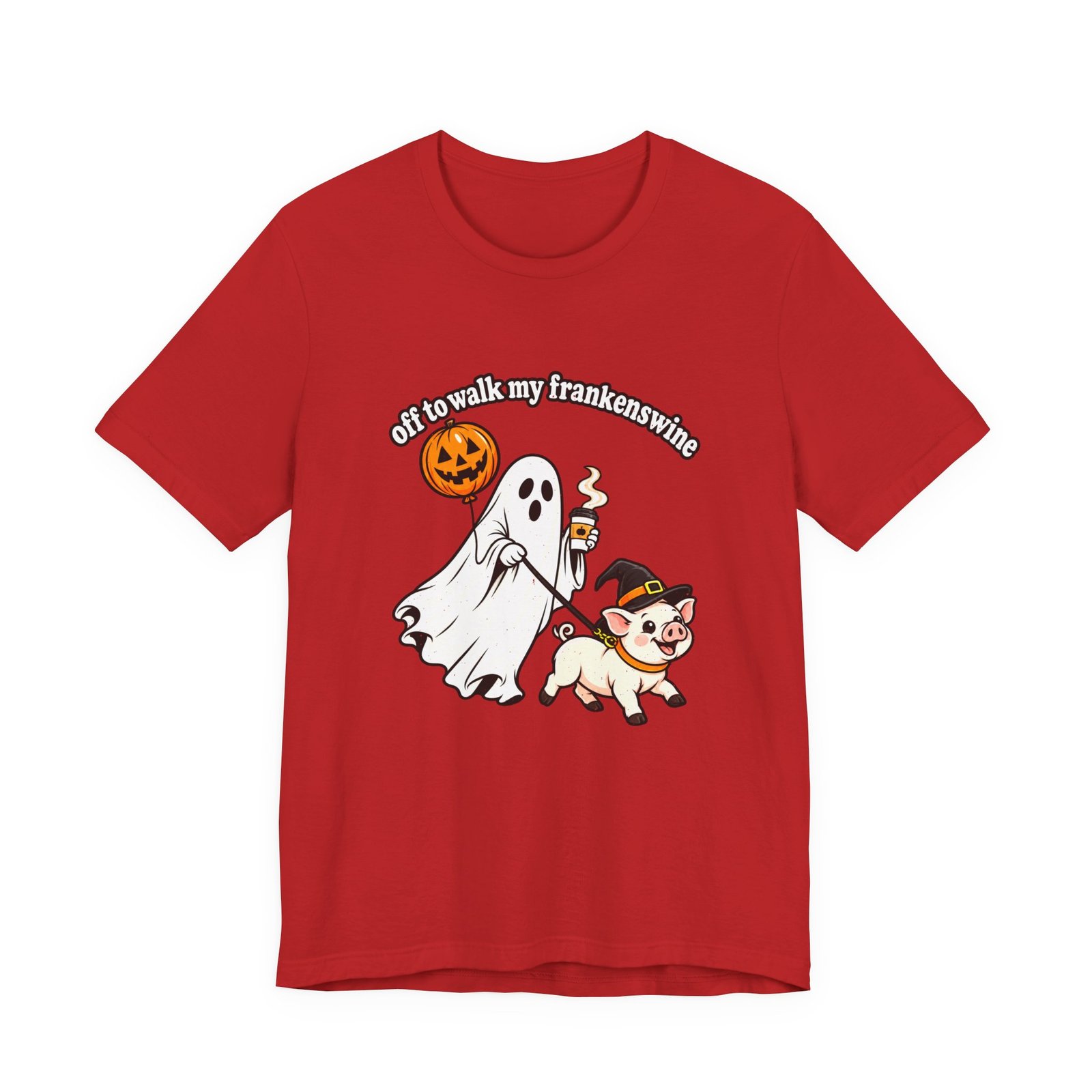 Off To Walk My Frankenswine Halloween Pig Ghost With Witch Hat - Image 29