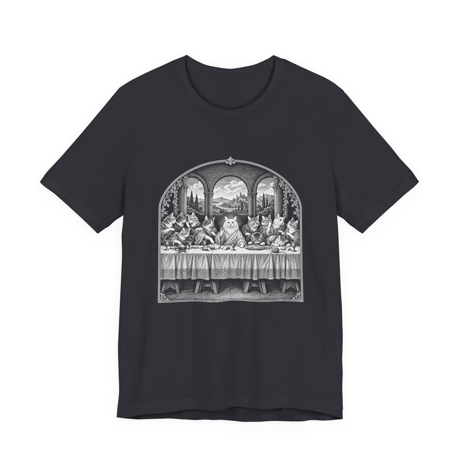 Cats Last Dinner Religious Humor Graphic Tee - Image 9