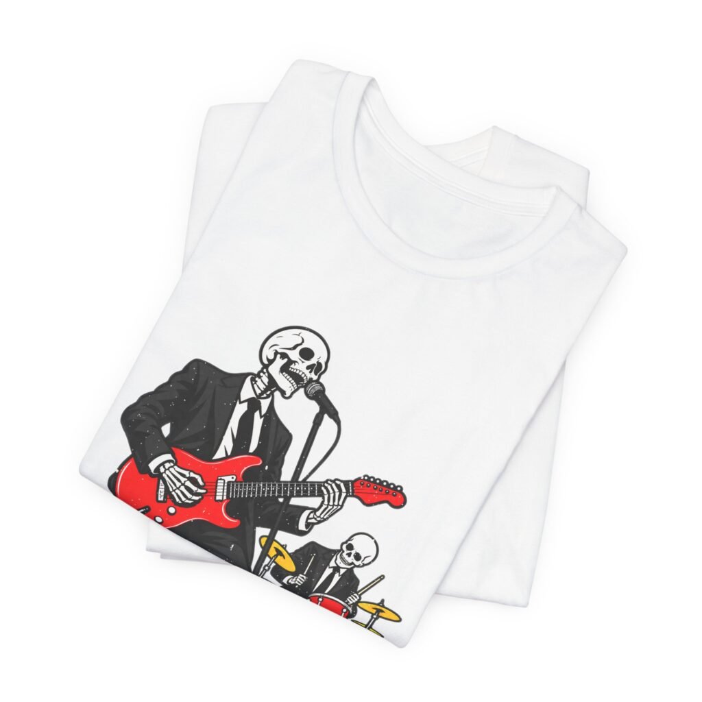 Spooky Music Spooks Skeleton Band Graphic Tee