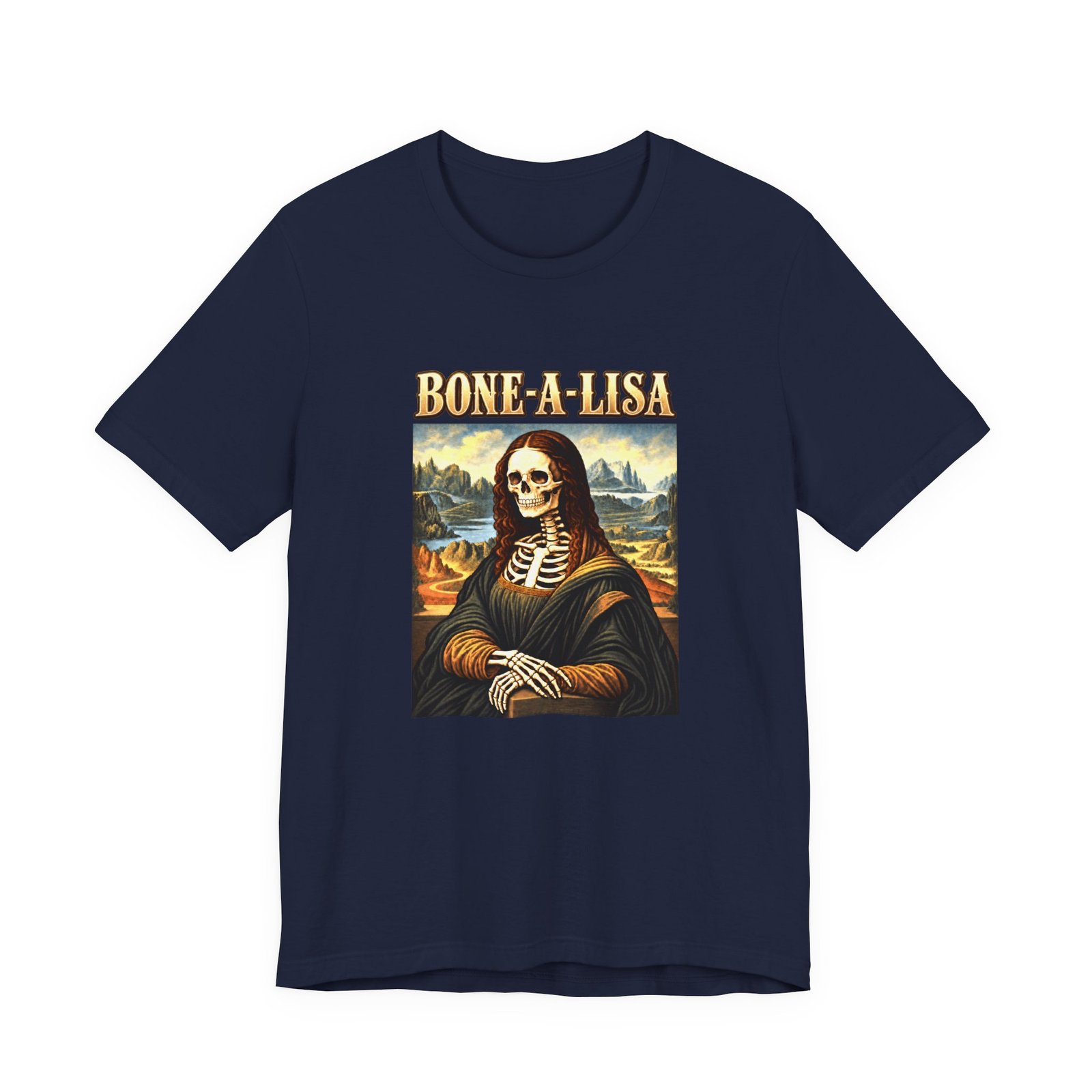 BONE-A-LISA Skeletal Memento Halloween Humor Graphic Tee - Image 33