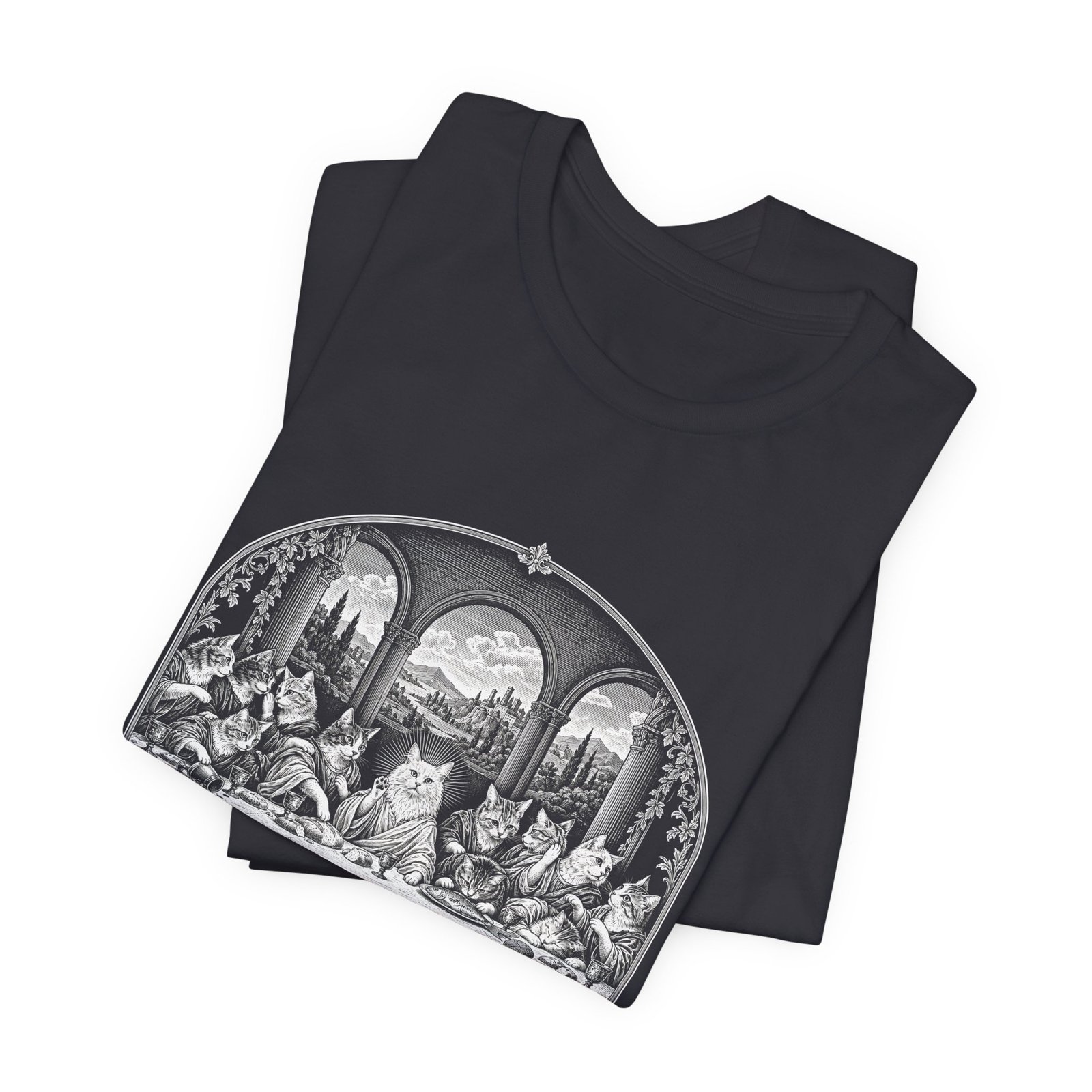 Cats Last Dinner Religious Humor Graphic Tee - Image 11