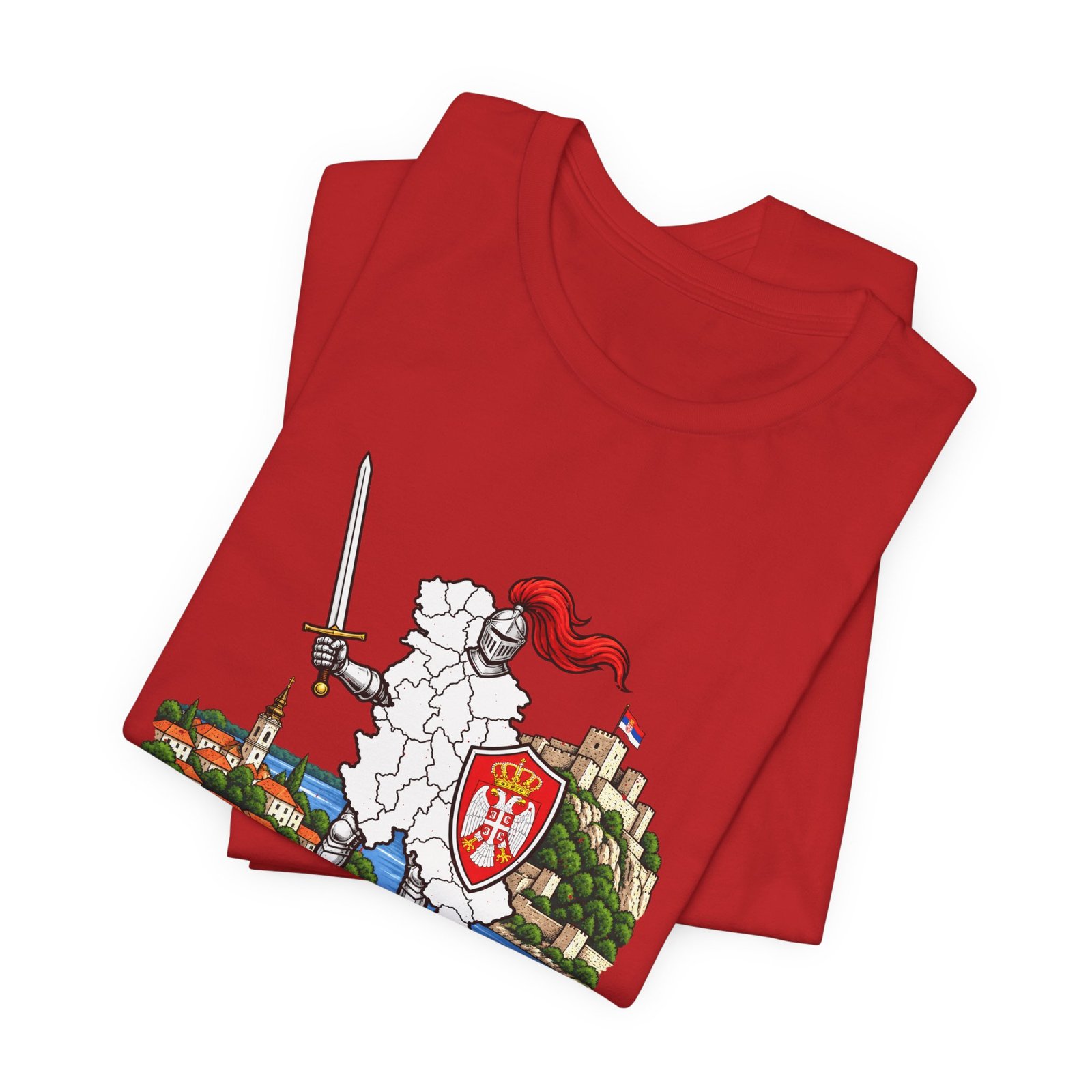 Ser Bia Heraldic Knight Heritage Serbia Pun Graphic Tee - Image 47