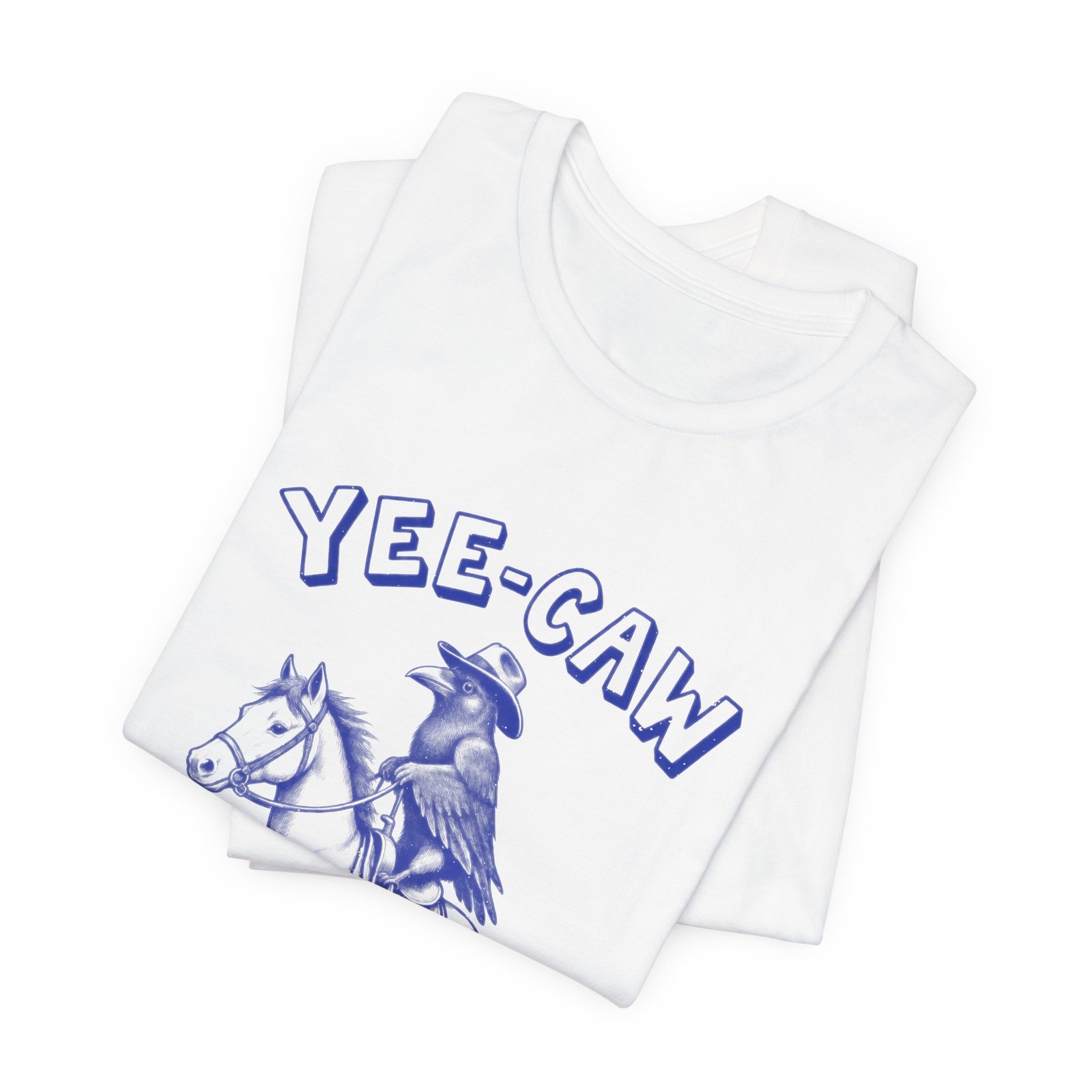 Yee-Caw Crow Cowboy Raven Horseback Riding Humor Graphic Tee - Image 3