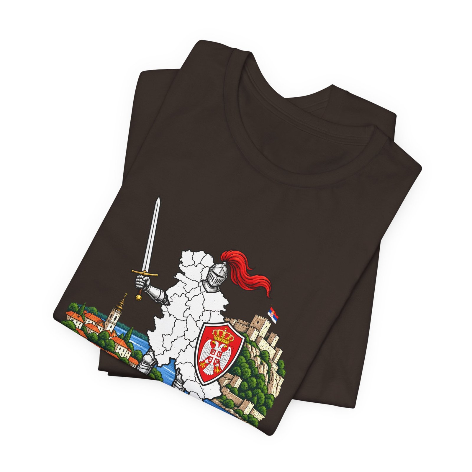 Ser Bia Heraldic Knight Heritage Serbia Pun Graphic Tee - Image 11