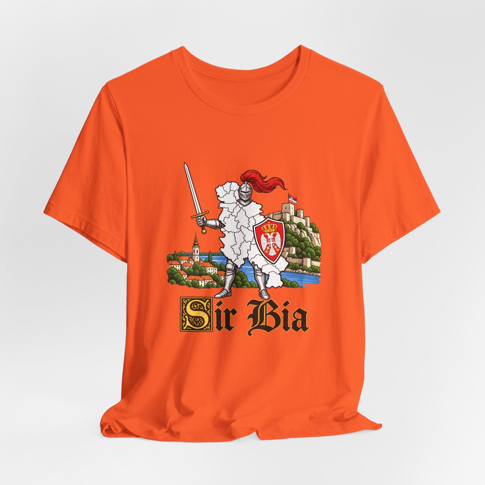 Ser Bia Heraldic Knight Heritage Serbia Pun Graphic Tee - Image 8