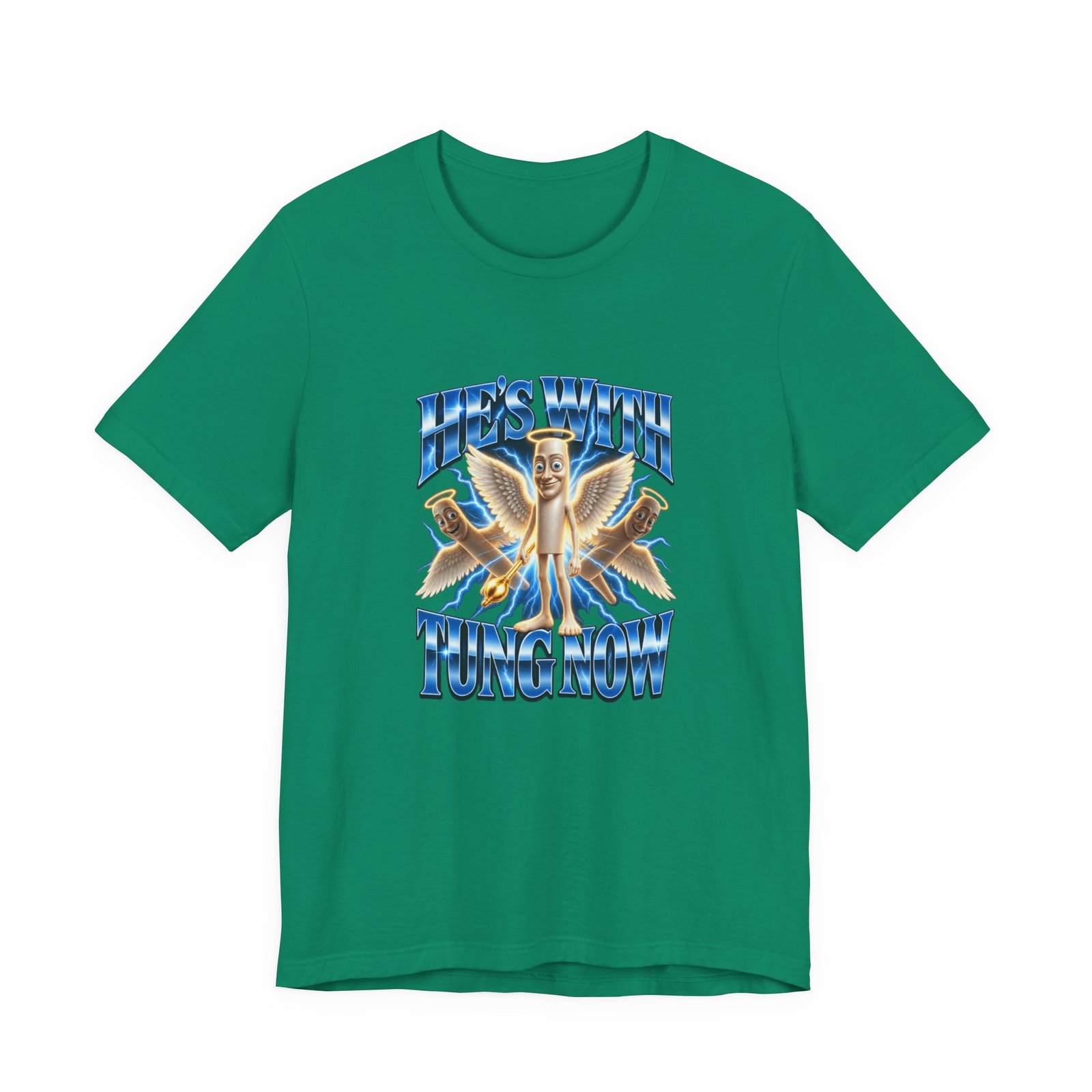 He’s With Tung Sahur Now Meme Angel Humor Graphic Tee - Image 13