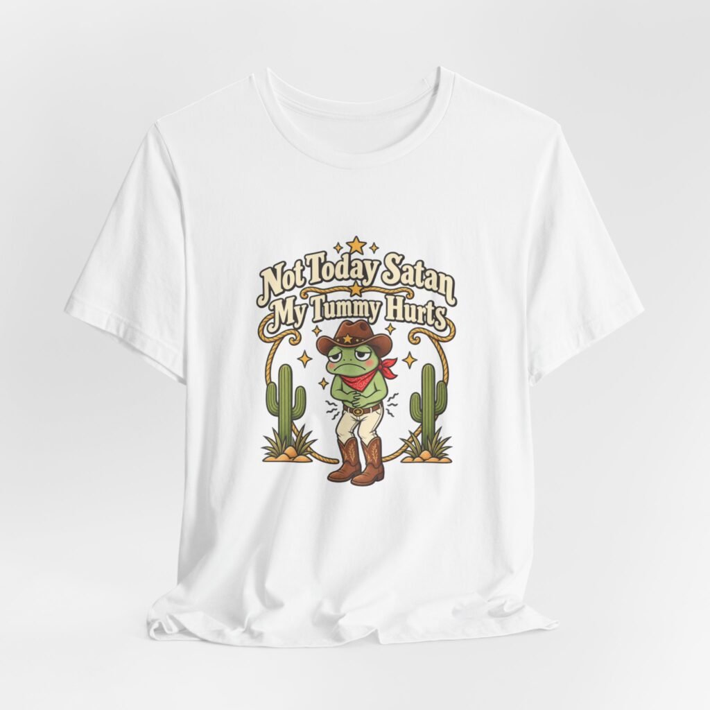 Not Today Satan My Tummy Hurts Frog Graphic Tee