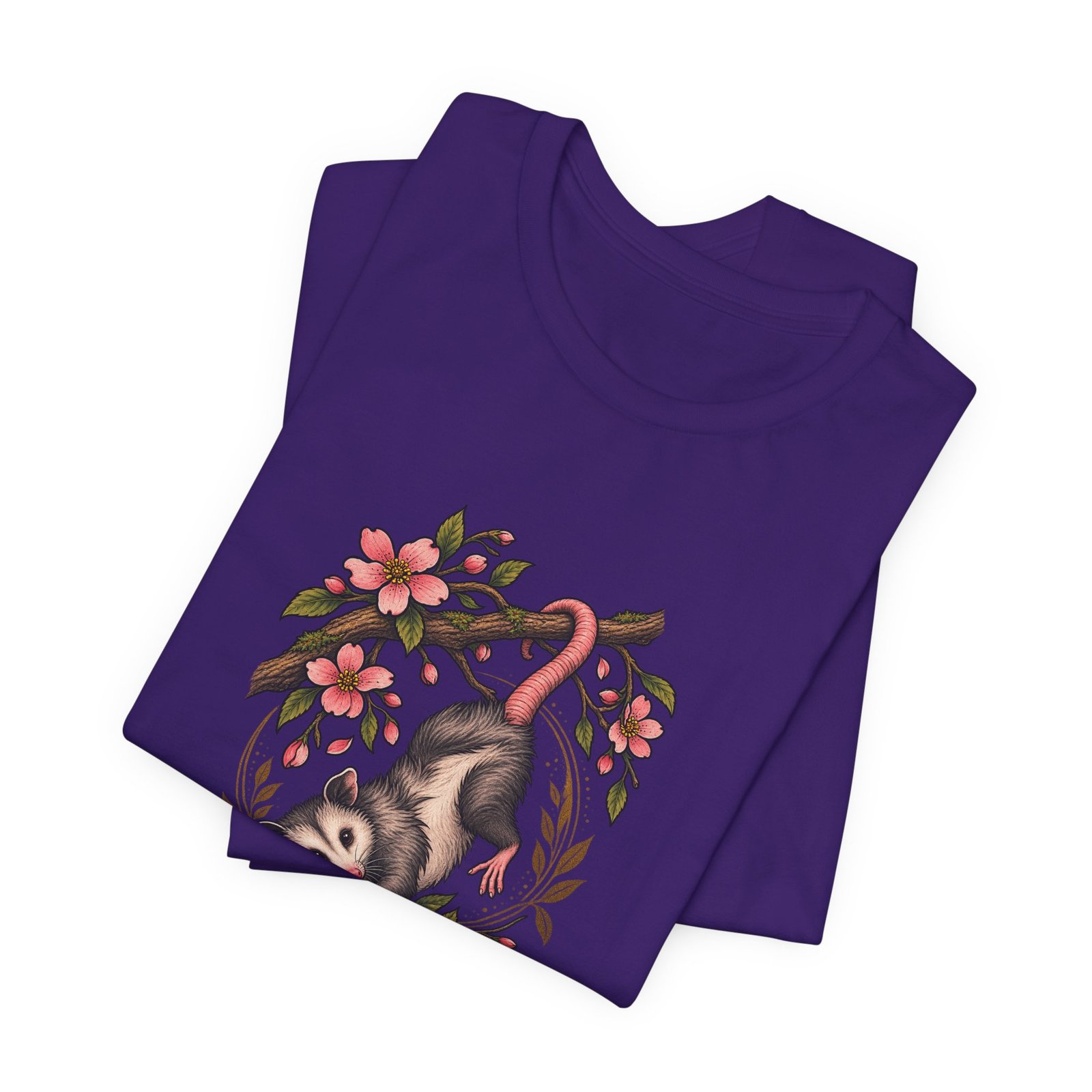 Opossum Hanging Among Blossoms Graphic Tee - Image 39