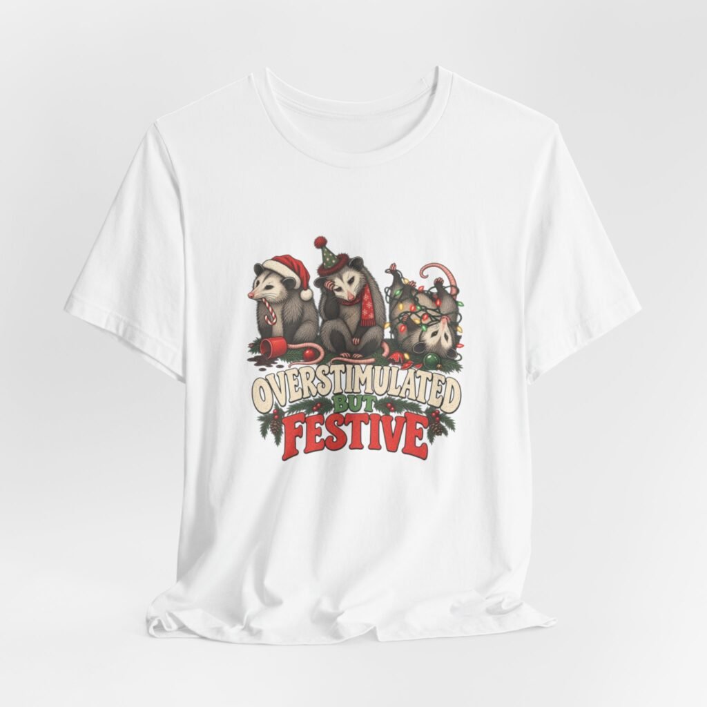 Overstimulated But Festive Christmas Opossums