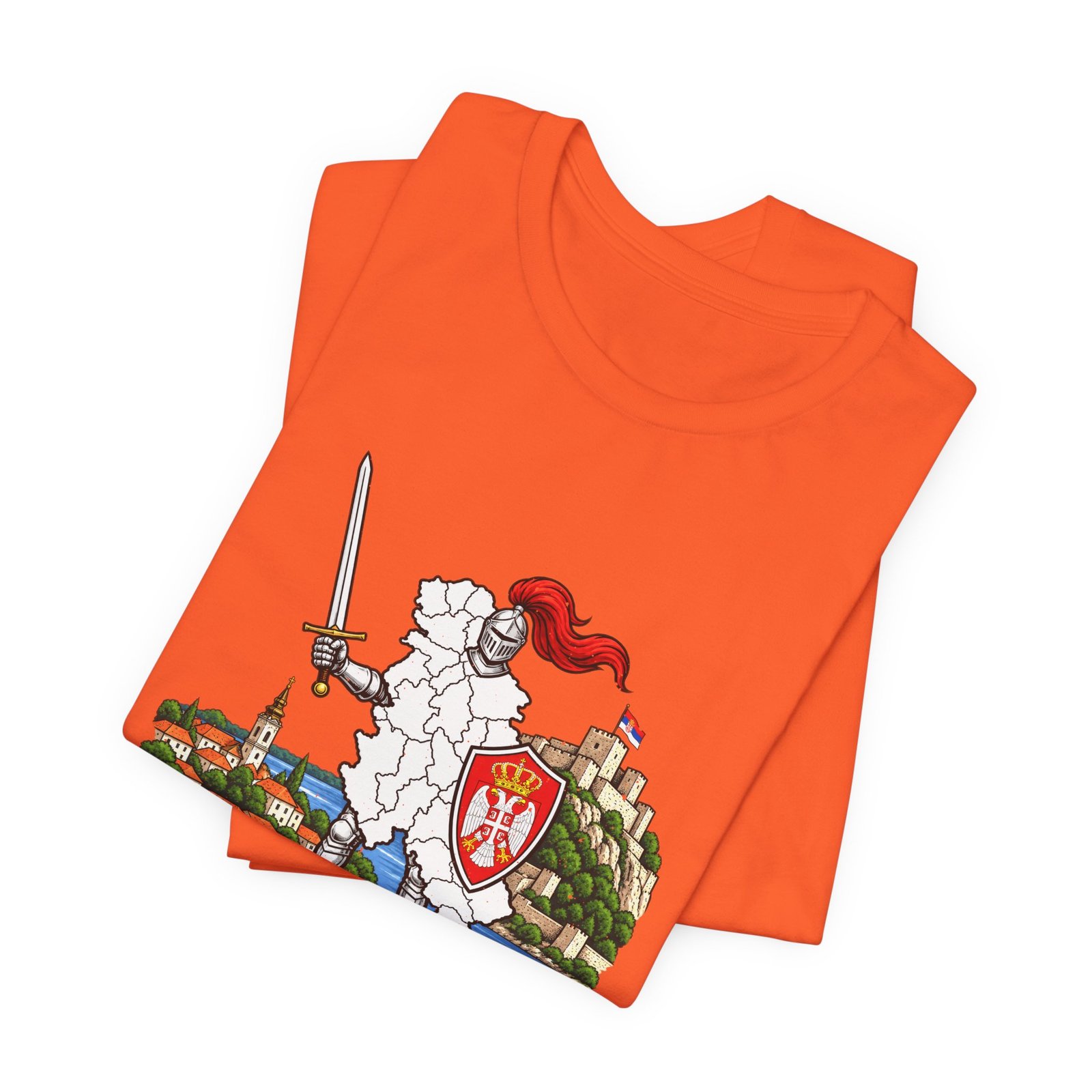 Ser Bia Heraldic Knight Heritage Serbia Pun Graphic Tee - Image 7