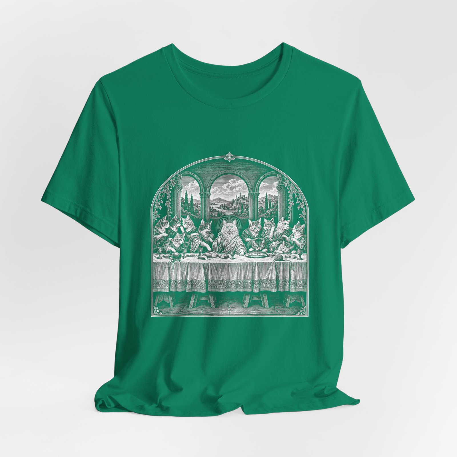 Cats Last Dinner Religious Humor Graphic Tee - Image 16