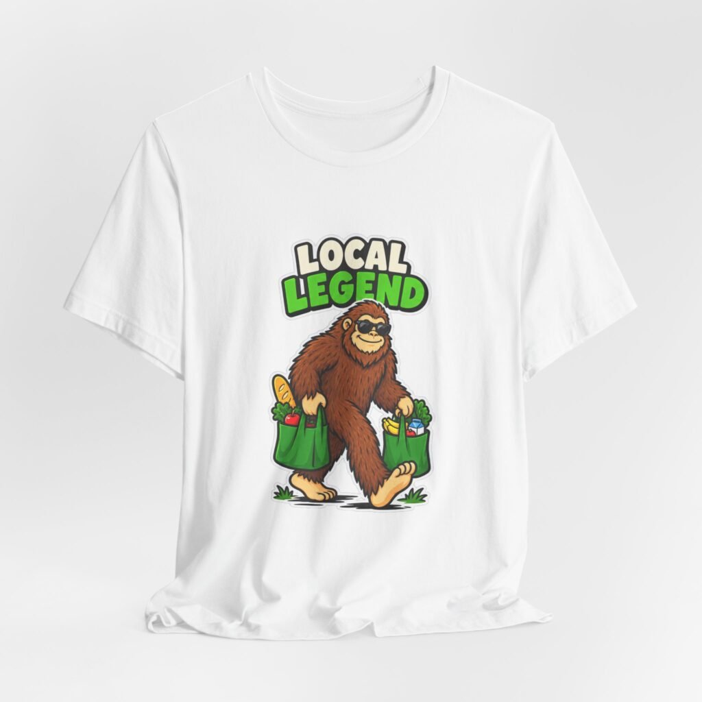 Local Bigfoot Grocery Shopping Humor Graphic Tee