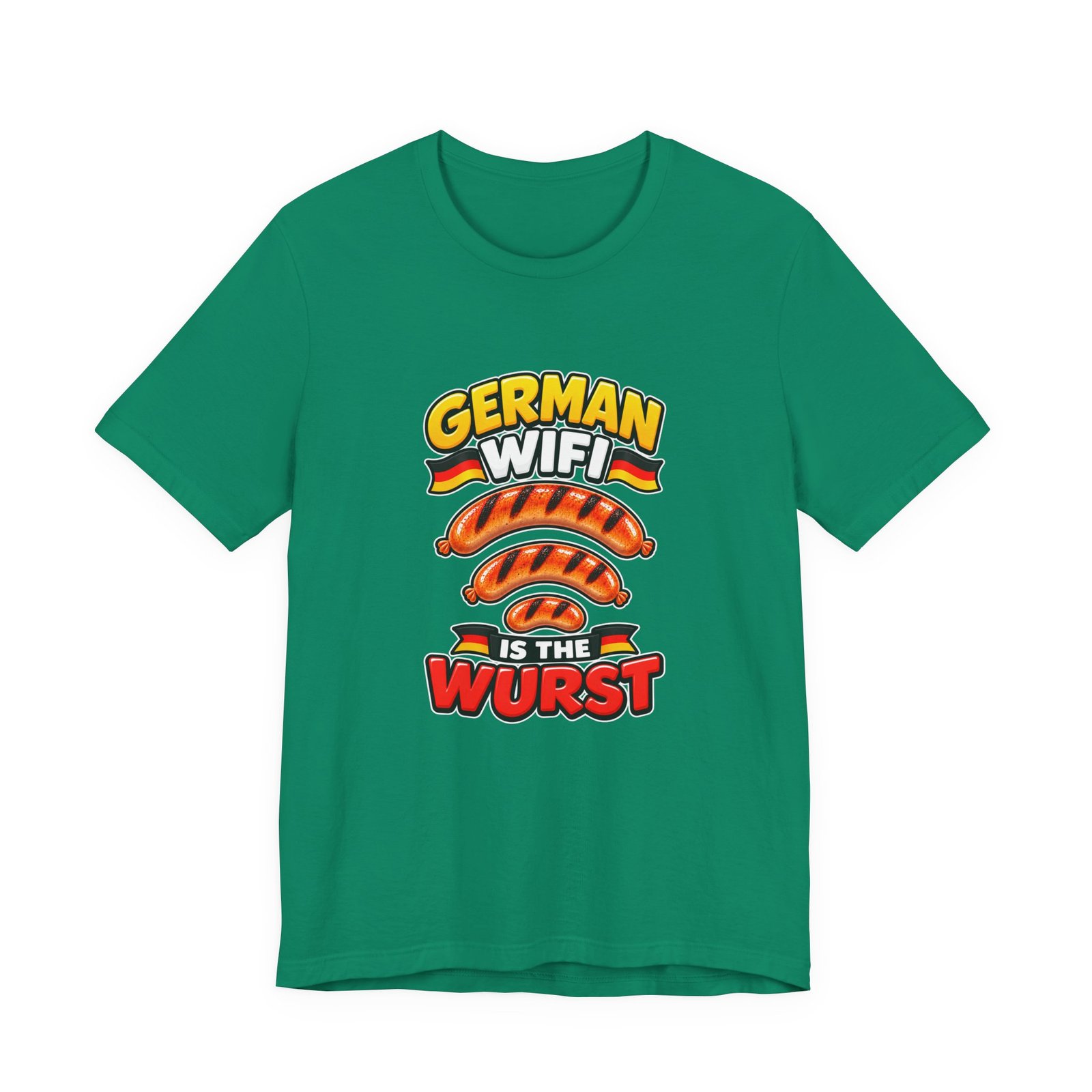 German WiFi Is The Wurst Sausage Pun Graphic Tee - Image 25