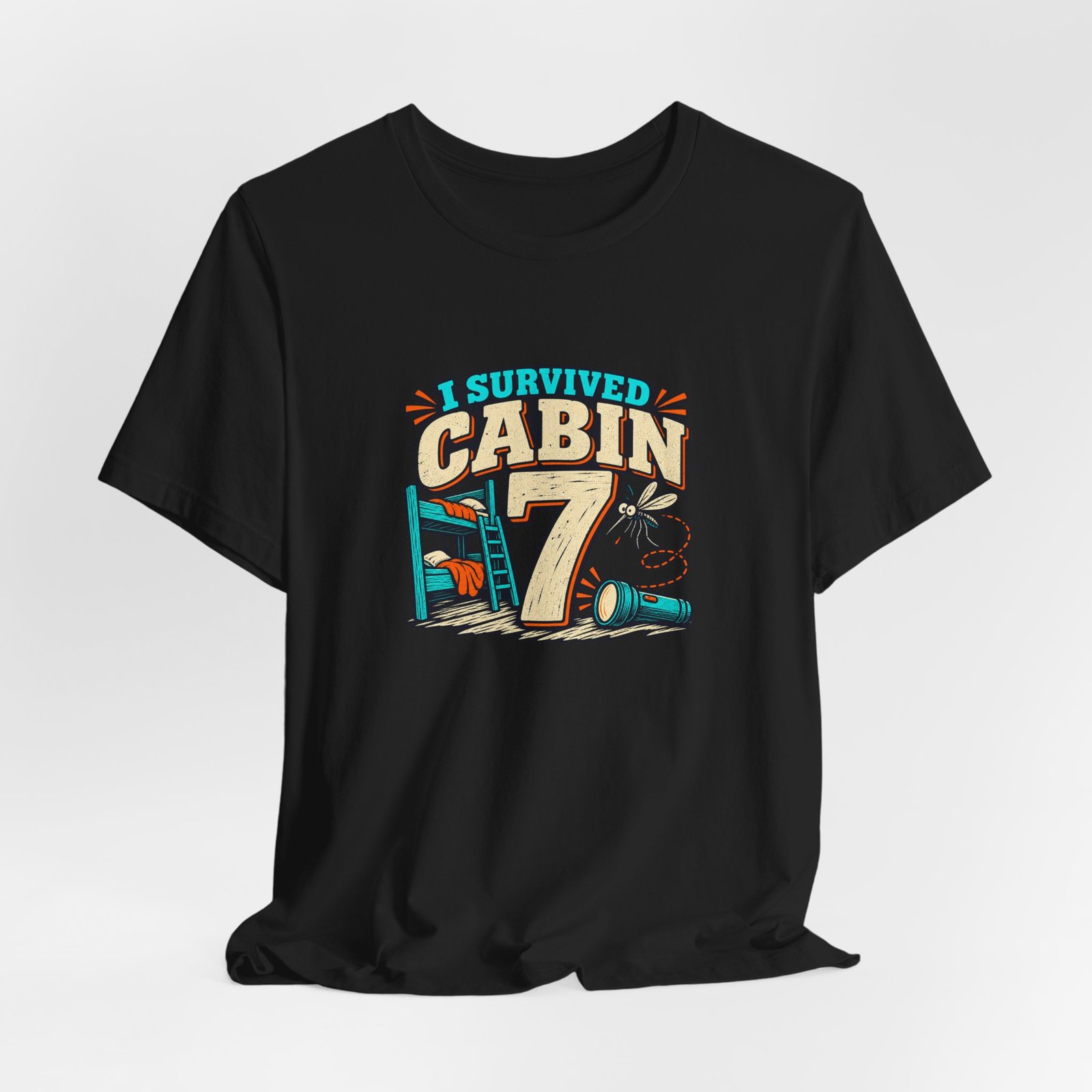 Survived Cabin 7 Summer Camp Humor Graphic Tee - Image 16