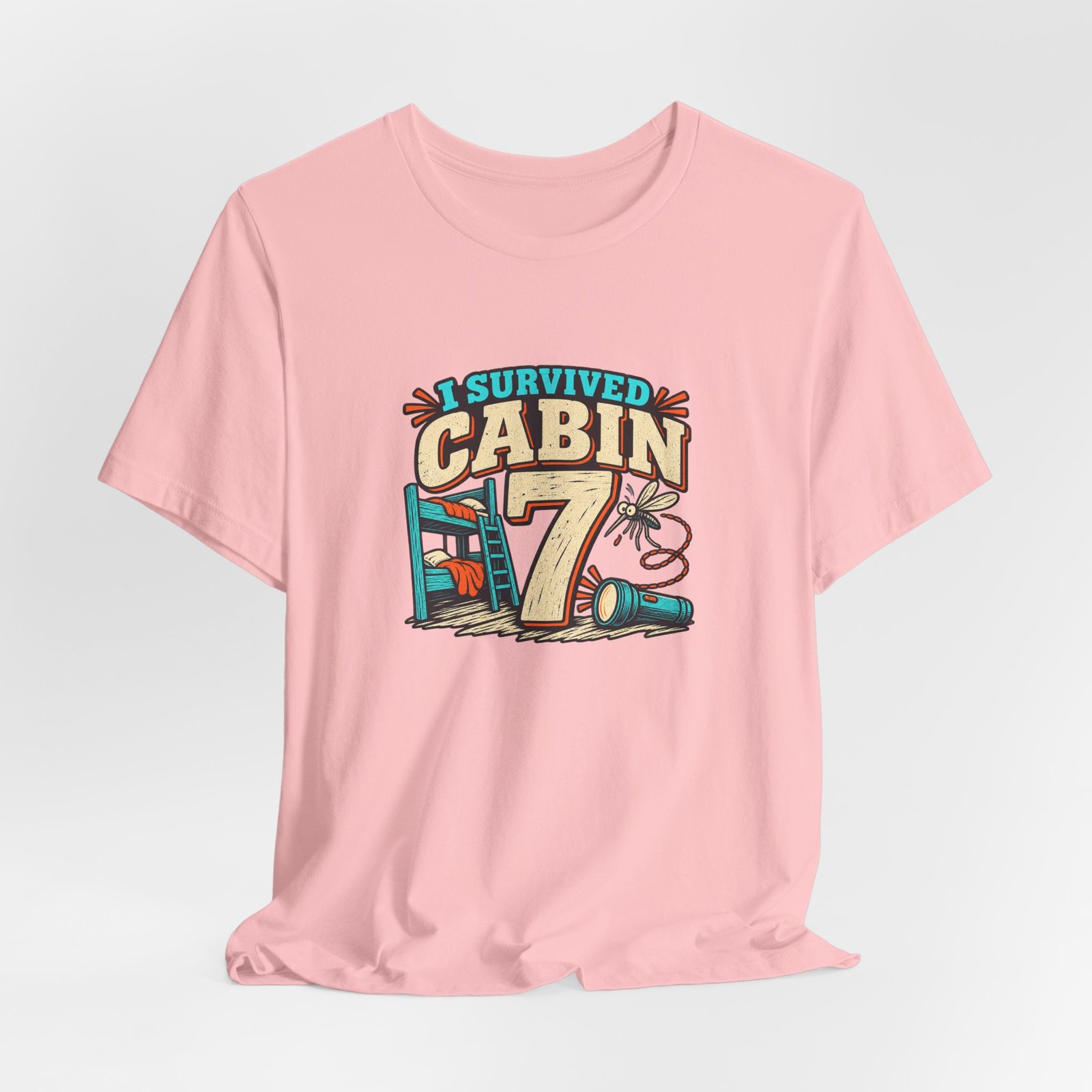 Survived Cabin 7 Summer Camp Humor Graphic Tee - Image 44
