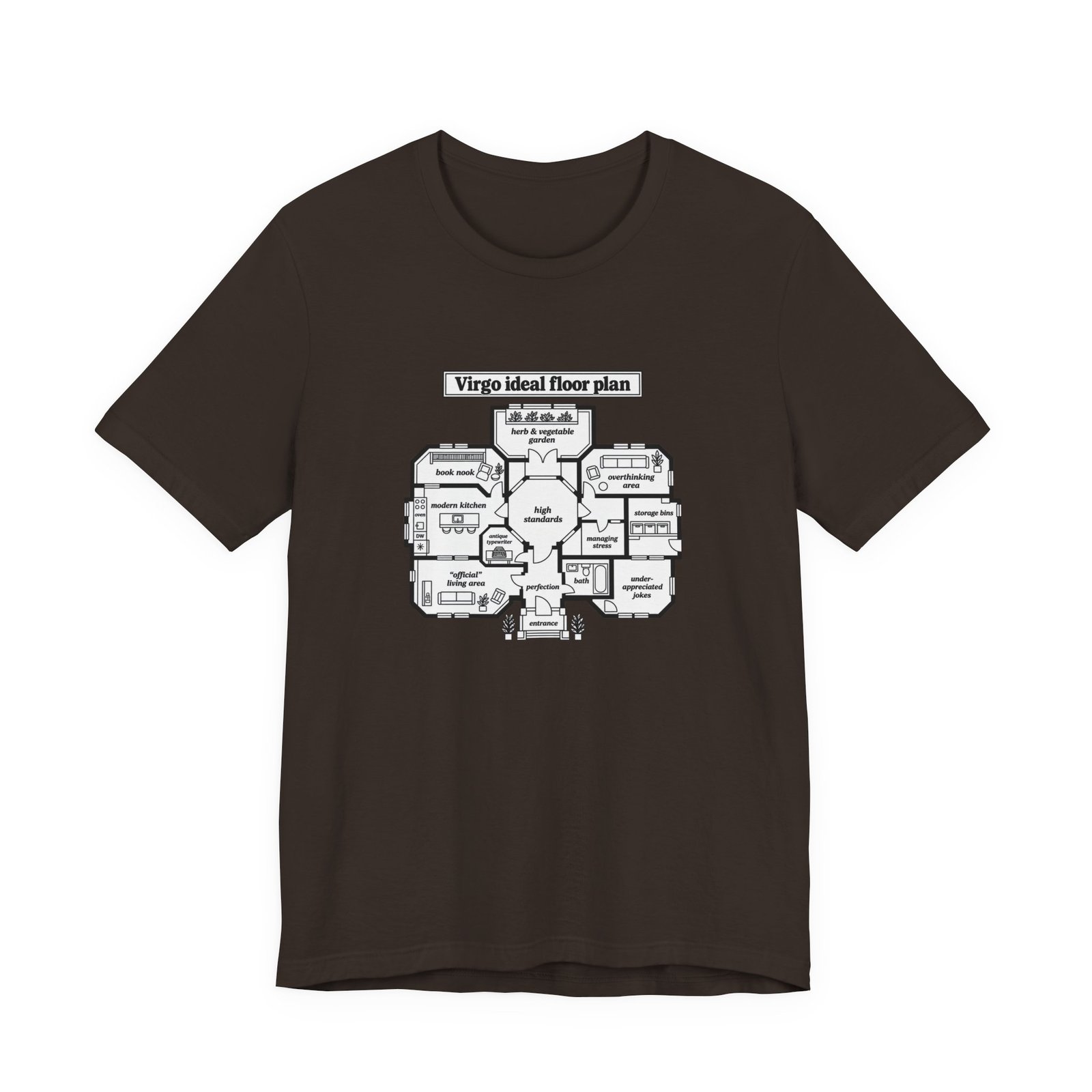 Virgo Ideal Floor Plan Humor Graphic Tee - Image 9