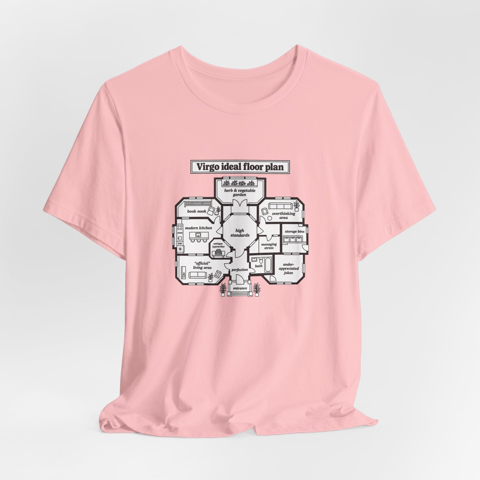 Virgo Ideal Floor Plan Humor Graphic Tee - Image 44