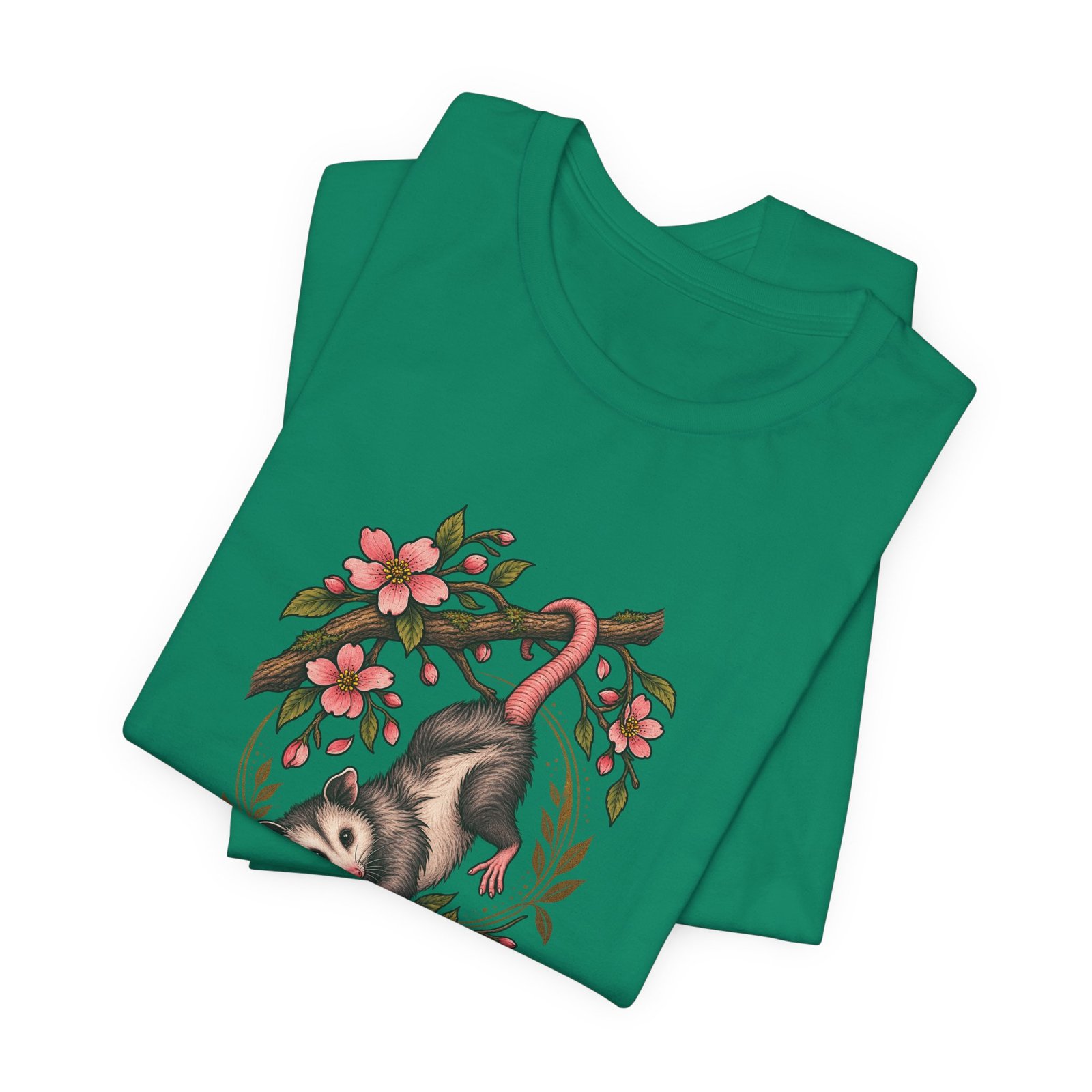 Opossum Hanging Among Blossoms Graphic Tee - Image 27