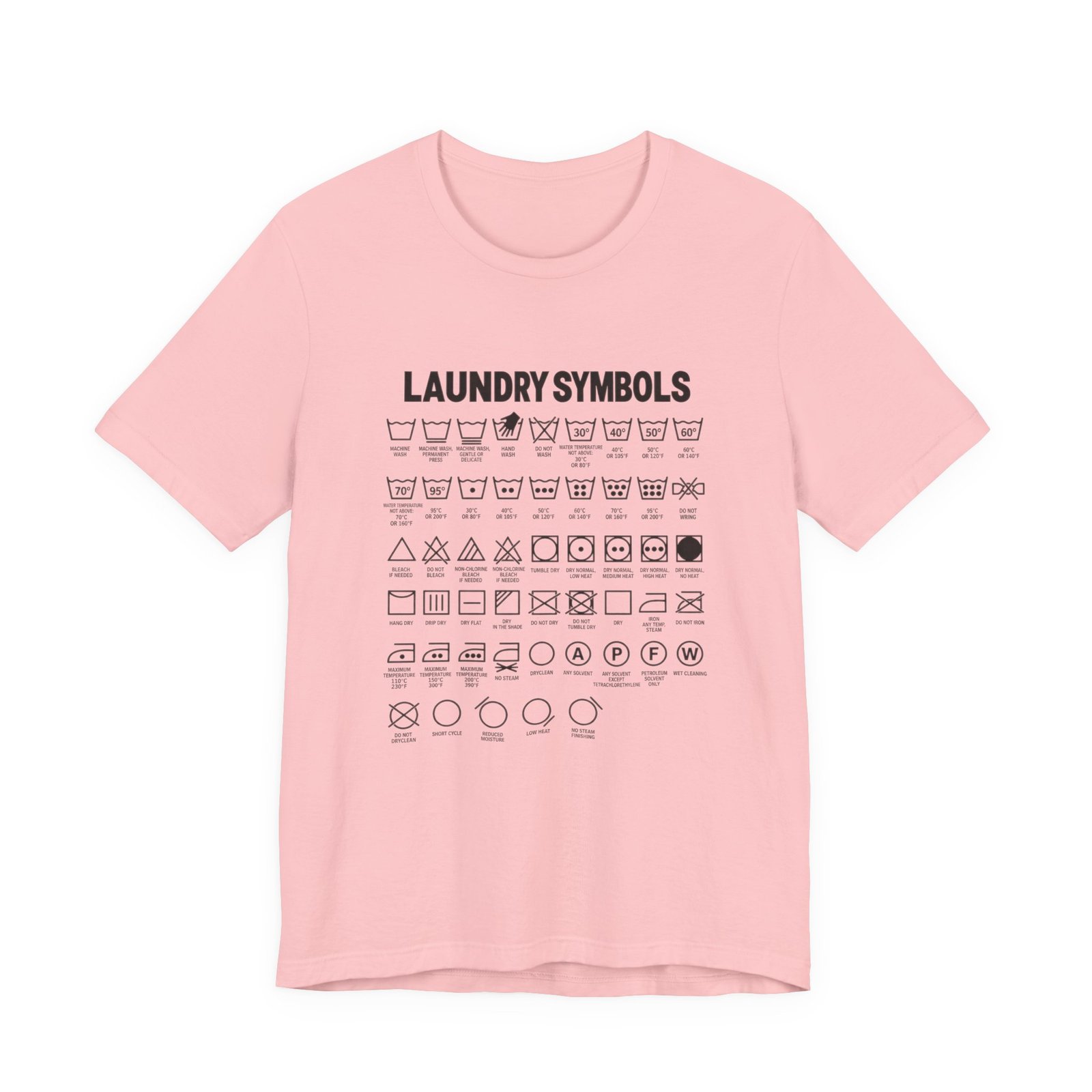 Laundry Symbols Care Chart Graphic Tee - Image 13