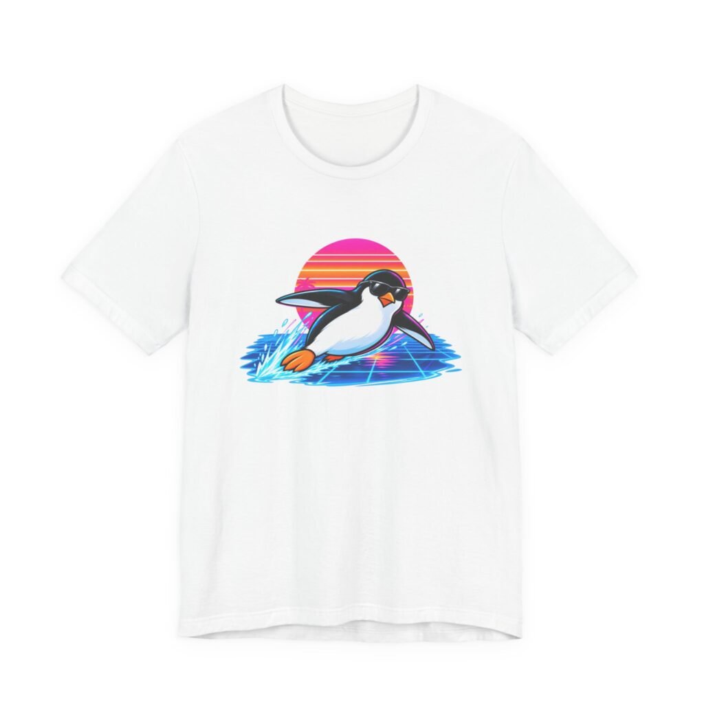 Retro Surfing Penguin