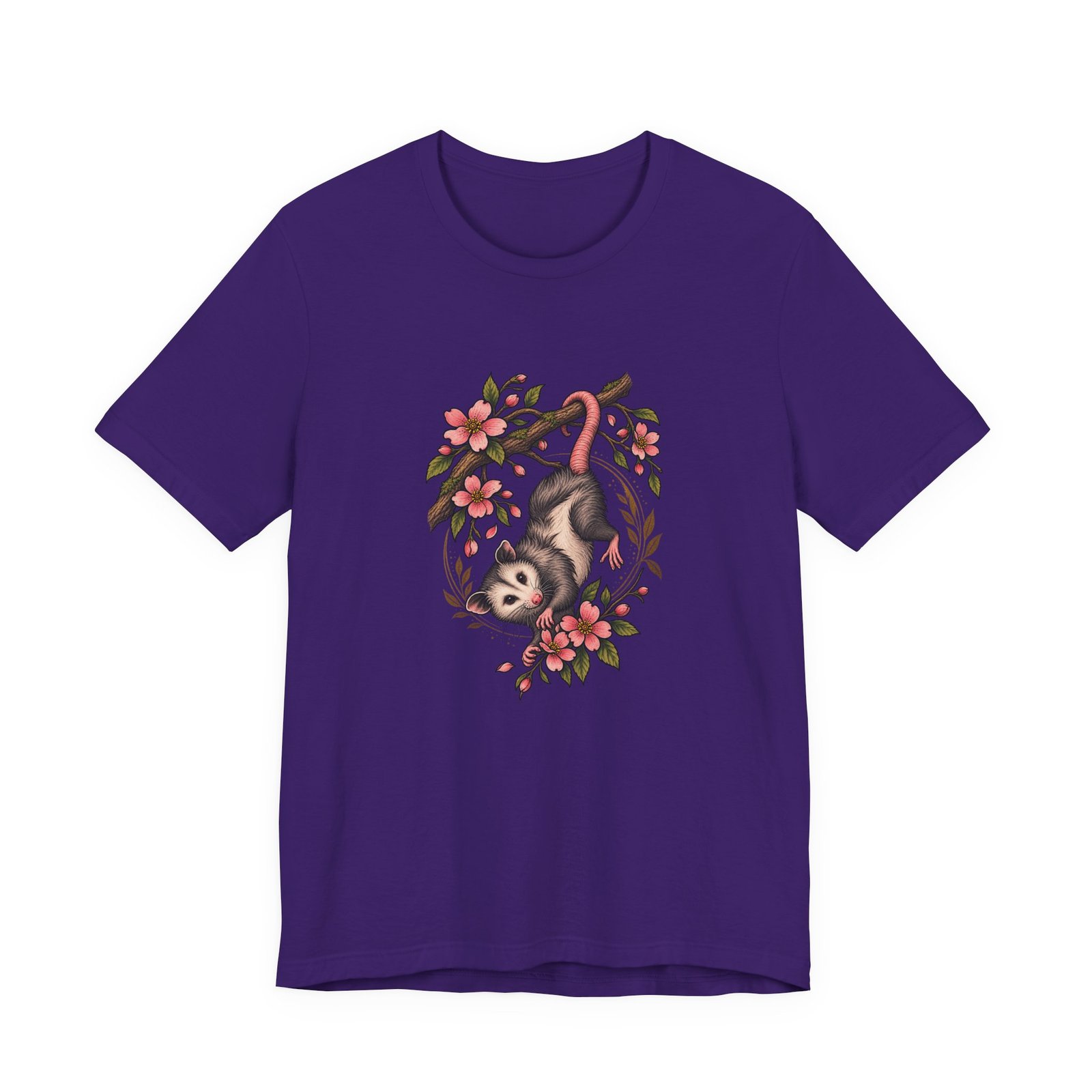 Opossum Hanging Among Blossoms Graphic Tee - Image 37