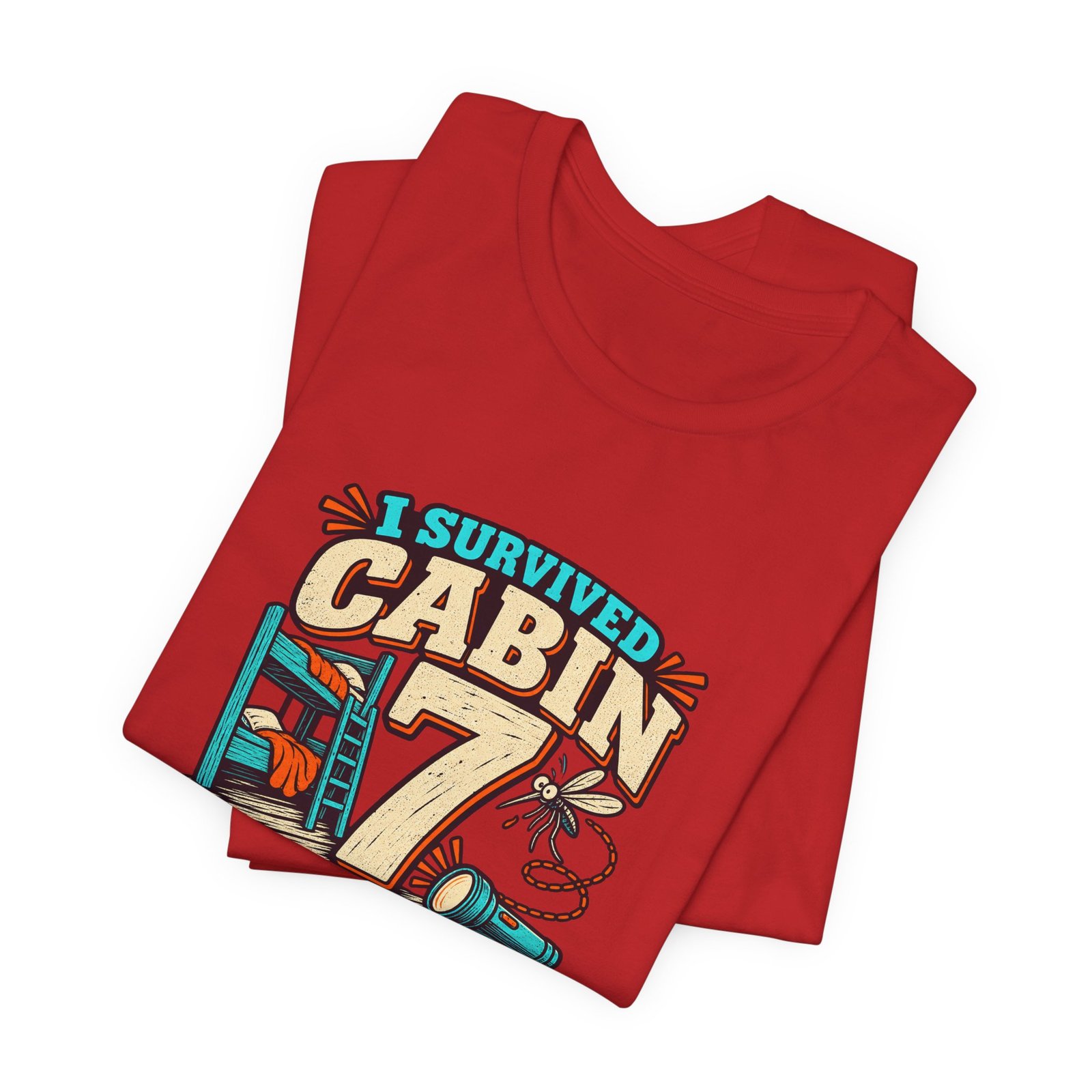 Survived Cabin 7 Summer Camp Humor Graphic Tee - Image 47