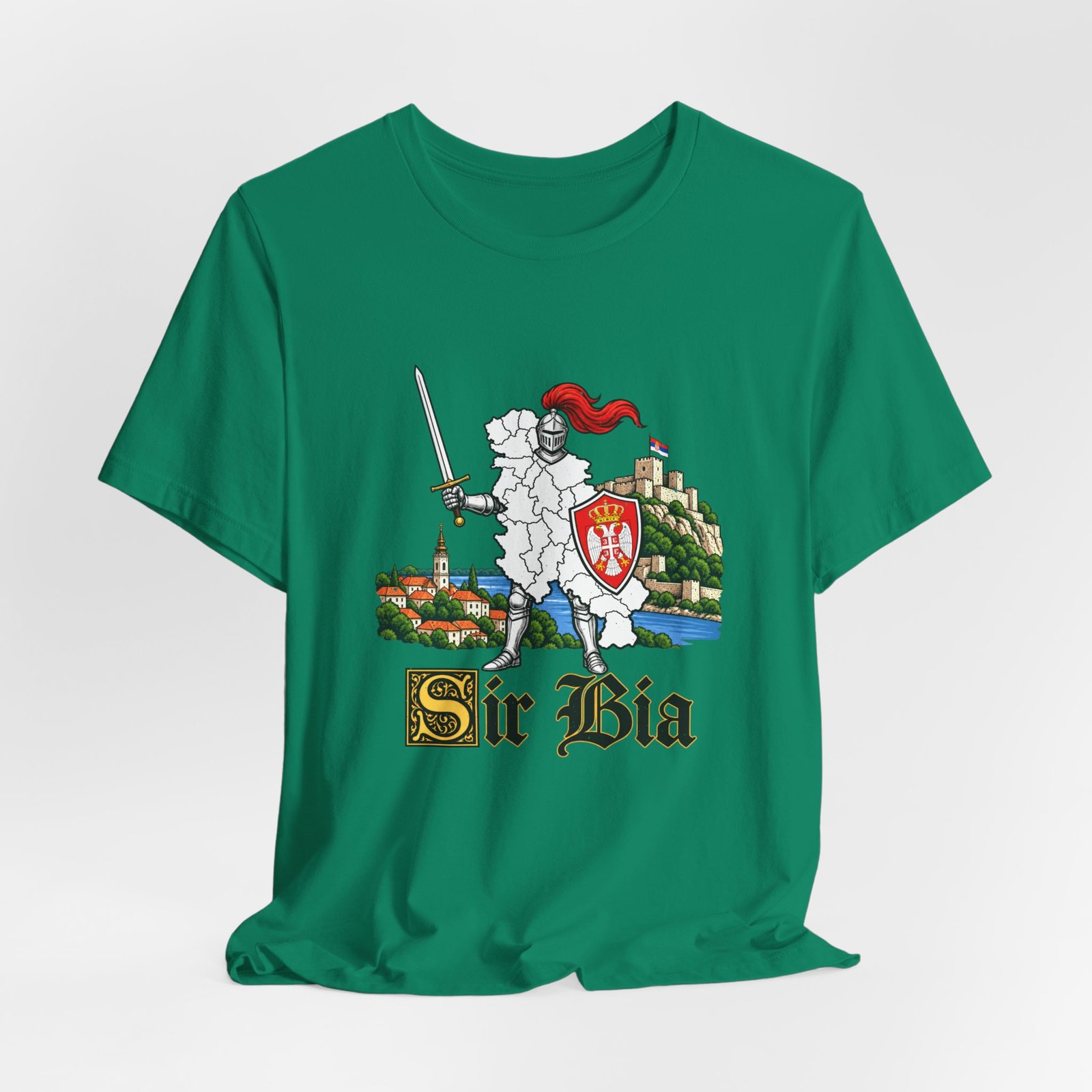 Ser Bia Heraldic Knight Heritage Serbia Pun Graphic Tee - Image 28