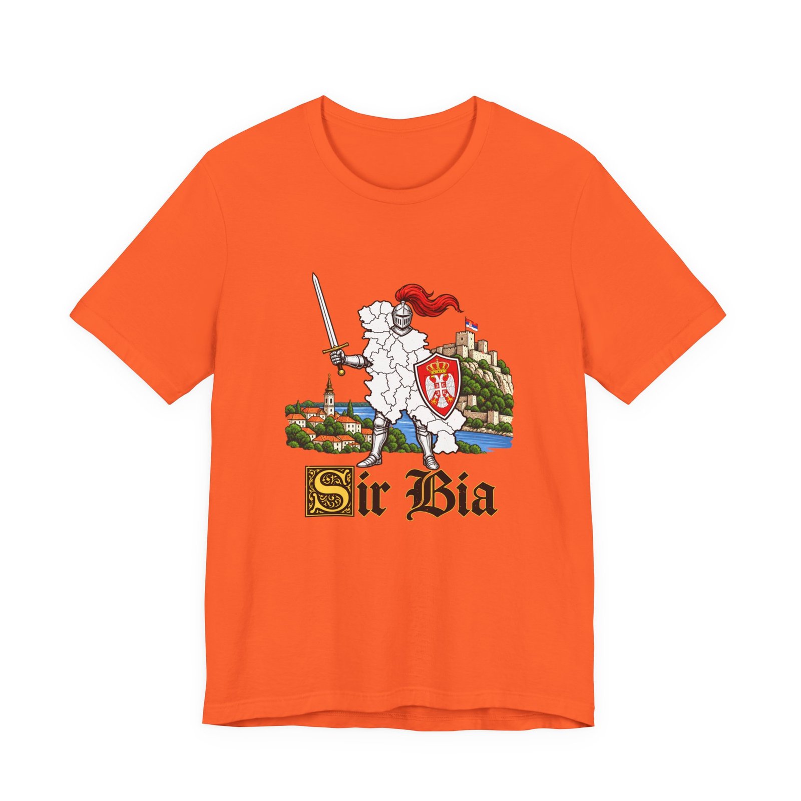 Ser Bia Heraldic Knight Heritage Serbia Pun Graphic Tee - Image 5