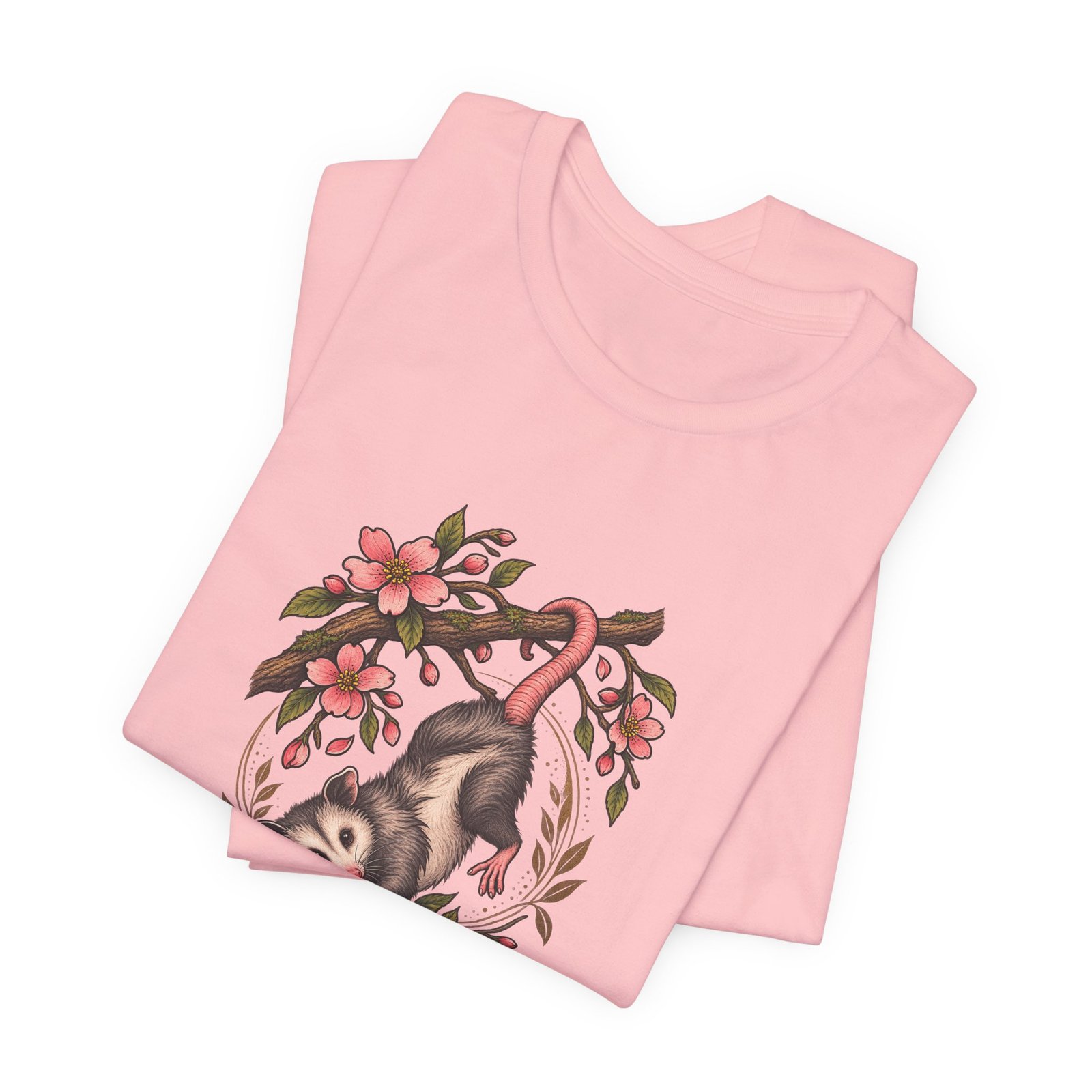 Opossum Hanging Among Blossoms Graphic Tee - Image 43