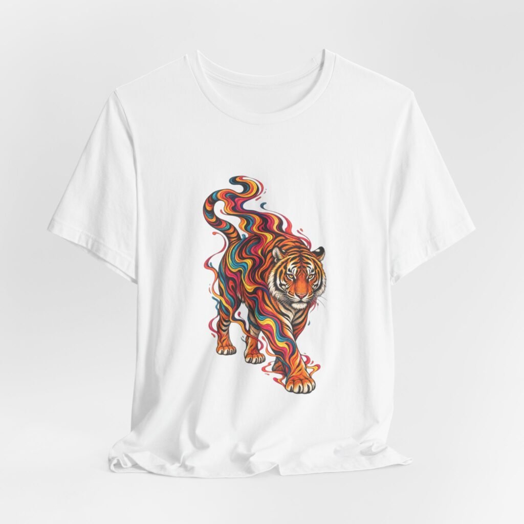 Tiger With Flowing Color Ribbons