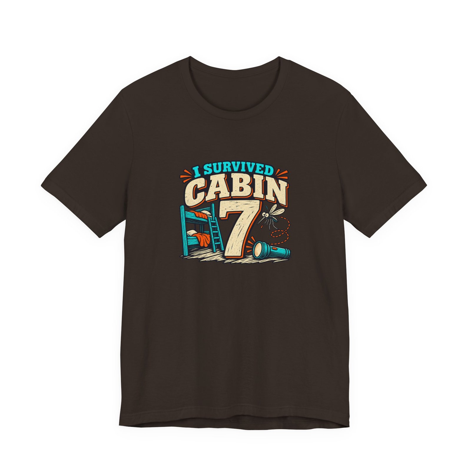 Survived Cabin 7 Summer Camp Humor Graphic Tee - Image 9