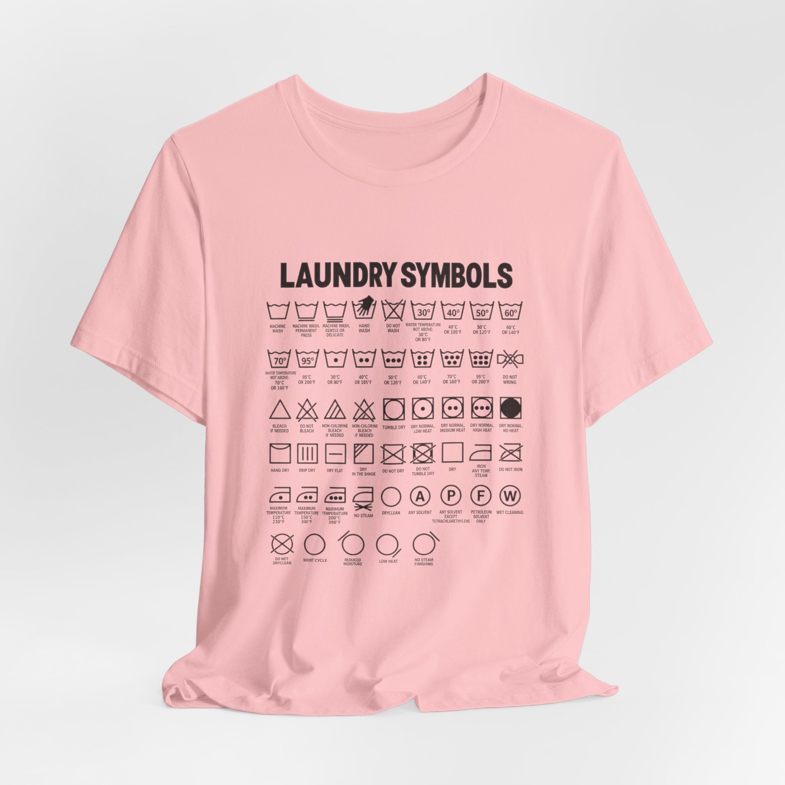 Laundry Symbols Care Chart Graphic Tee - Image 16