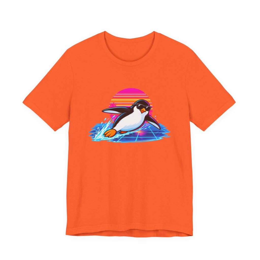 Retro Surfing Penguin